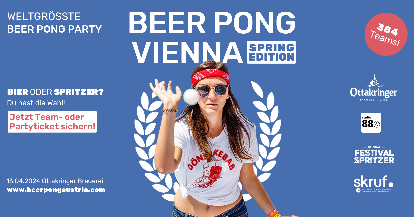 Beer Pong Vienna 2024 am 13. April 2024 @ Ottakringer Brauerei.
