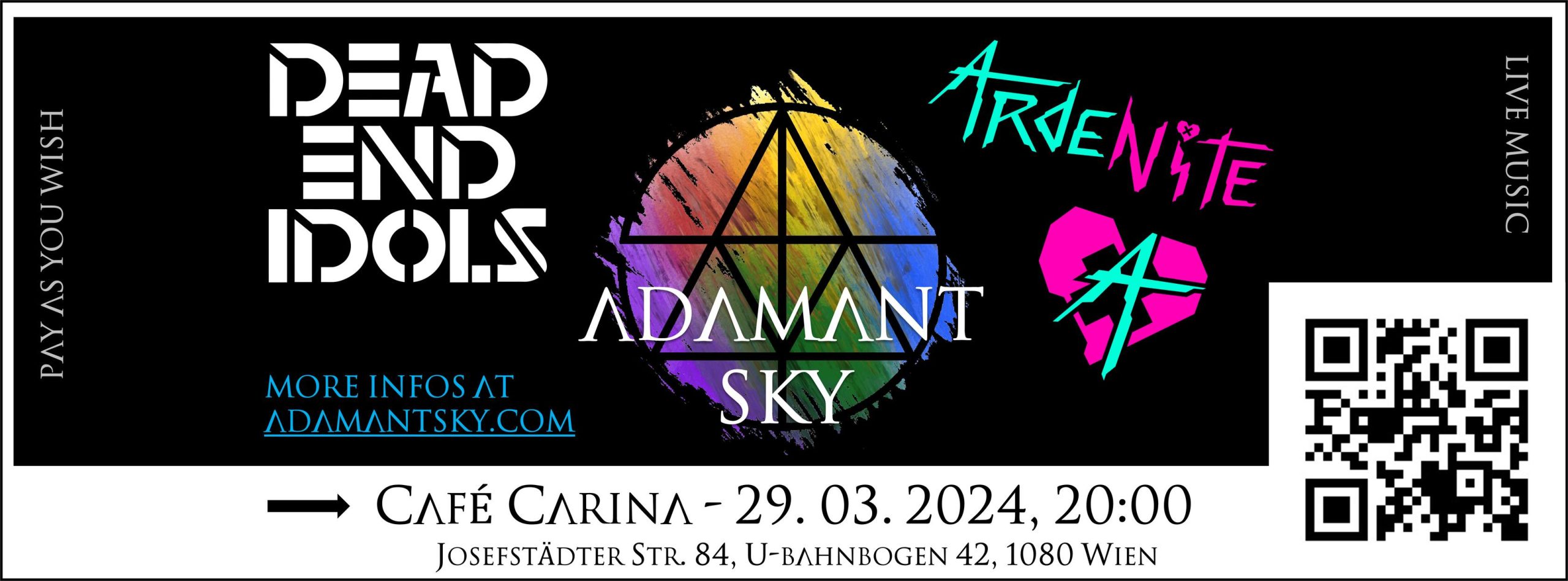 Adamant Sky - Ardenite am 29. March 2024 @ Café Carina. Adamant Sky - Ardenite am 29. March 2024 @ Café Carina.