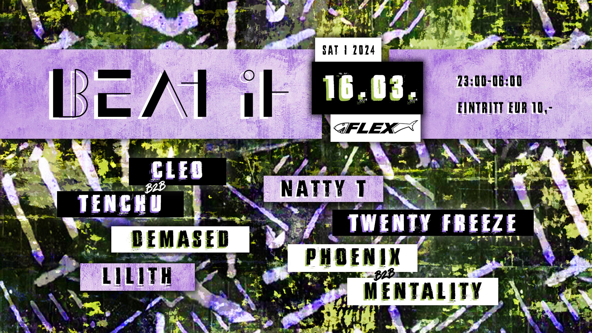 BEAT IT am 16. March 2024 @ Flex. BEAT IT am 16. March 2024 @ Flex.