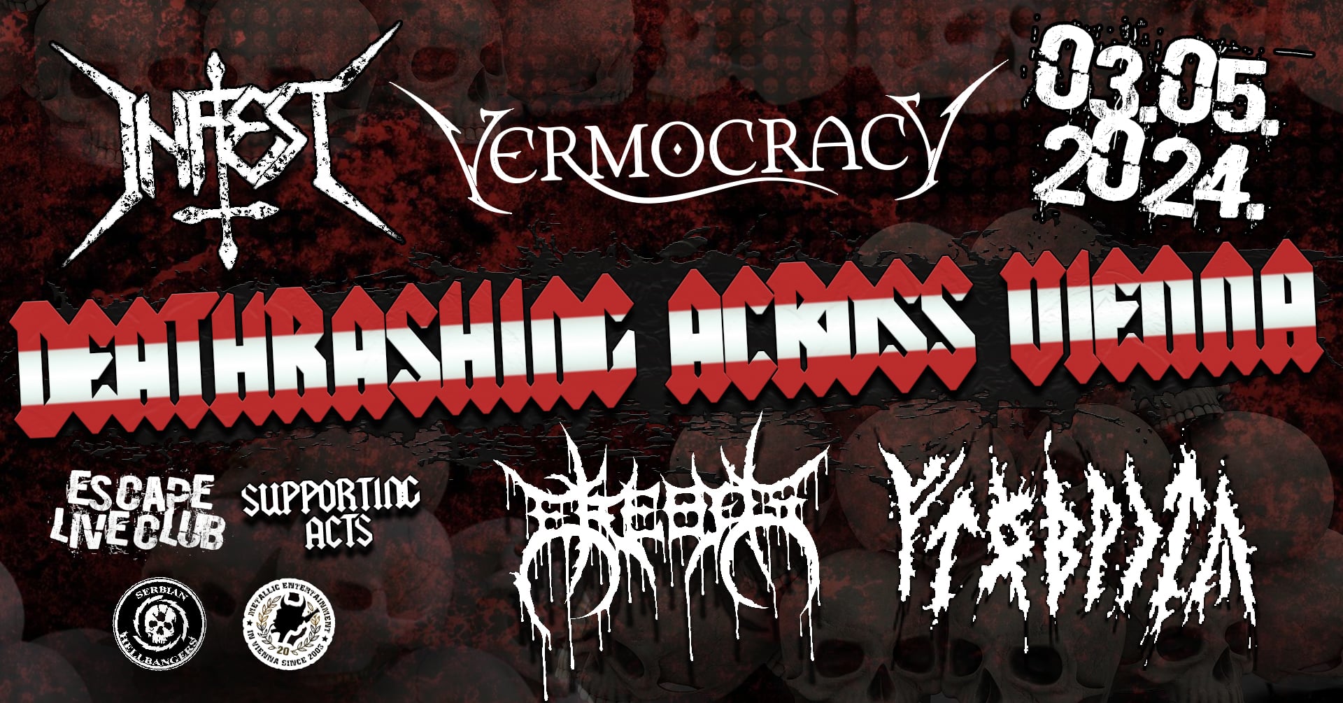 Infest / Vermocraty / Erebos / Grümphrö am 3. May 2024 @ Escape Metalcorner.