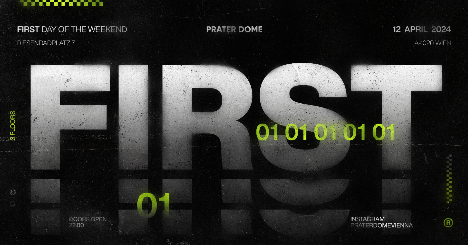 F I R S T am 12. April 2024 @ Prater Dome. F I R S T am 12. April 2024 @ Prater Dome.