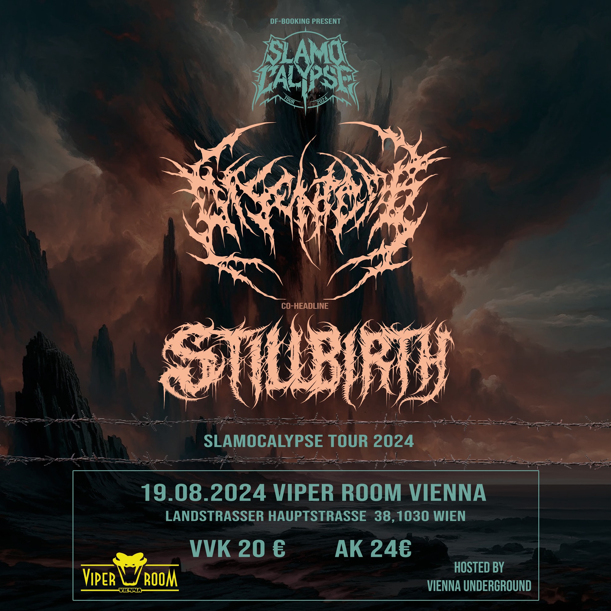 Disentomb (AUS) // Stillbirth (DE) // Deformed Cadaver (DE) // Vault (AT) am 19. August 2024 @ Viper Room. Disentomb (AUS) // Stillbirth (DE) // Deformed Cadaver (DE) // Vault (AT) am 19. August 2024 @ Viper Room.