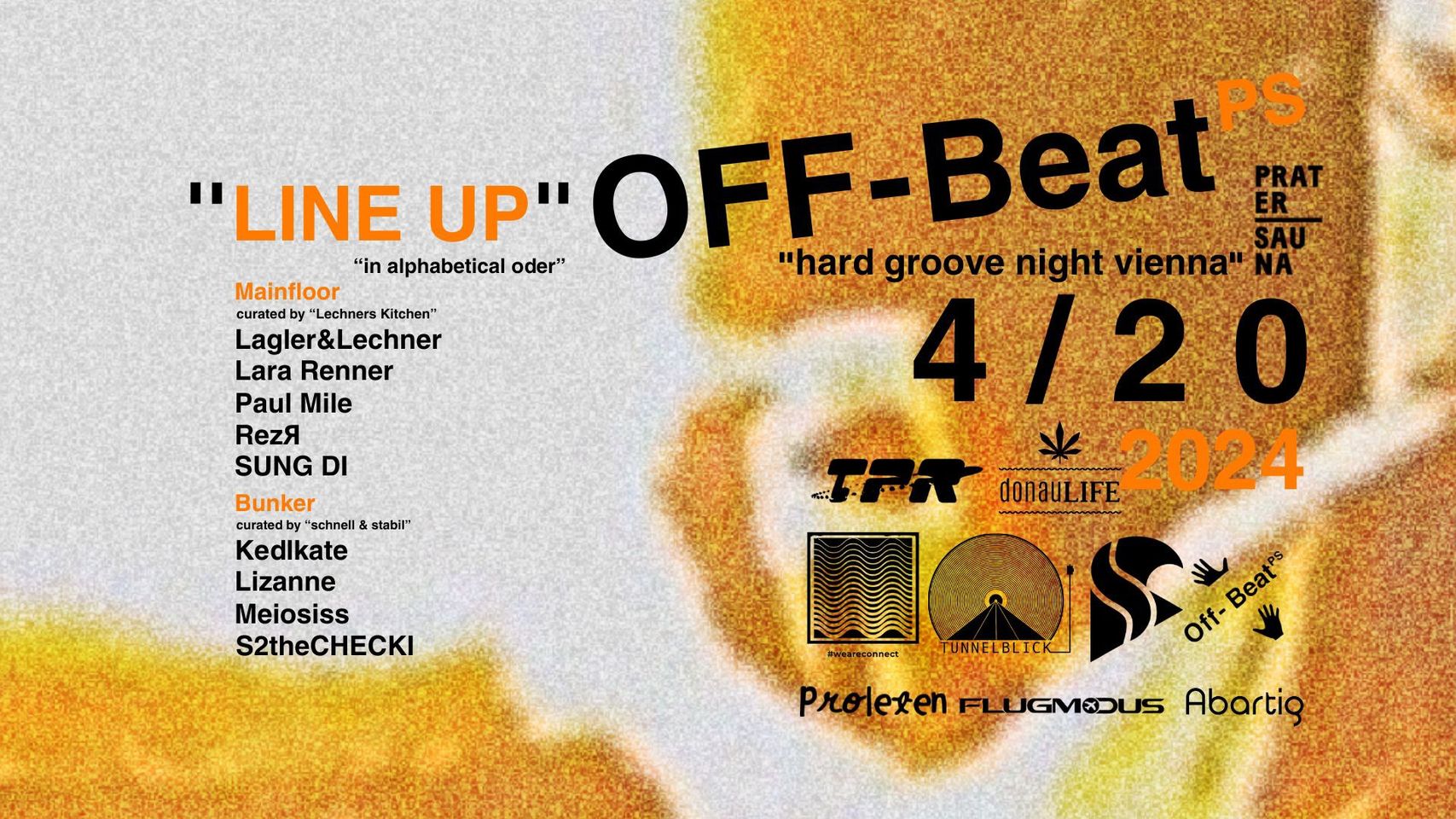 Off- Beat am 20. April 2024 @ Pratersauna. Off- Beat am 20. April 2024 @ Pratersauna.