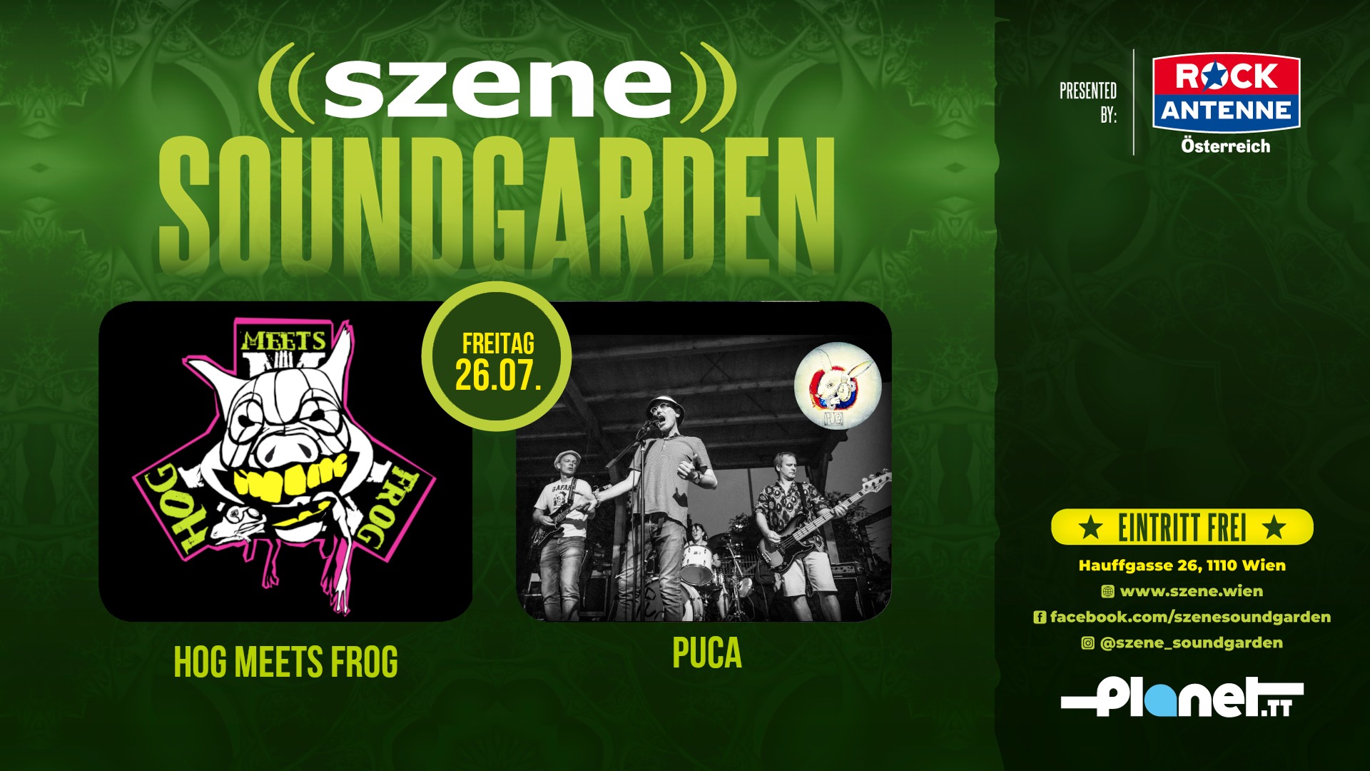 Hog Meets Frog | Puca am 26. July 2024 @ Szene Wien. Hog Meets Frog | Puca am 26. July 2024 @ Szene Wien.