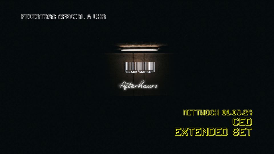 Afterhour am 1. May 2024 @ Black Market. Afterhour am 1. May 2024 @ Black Market.