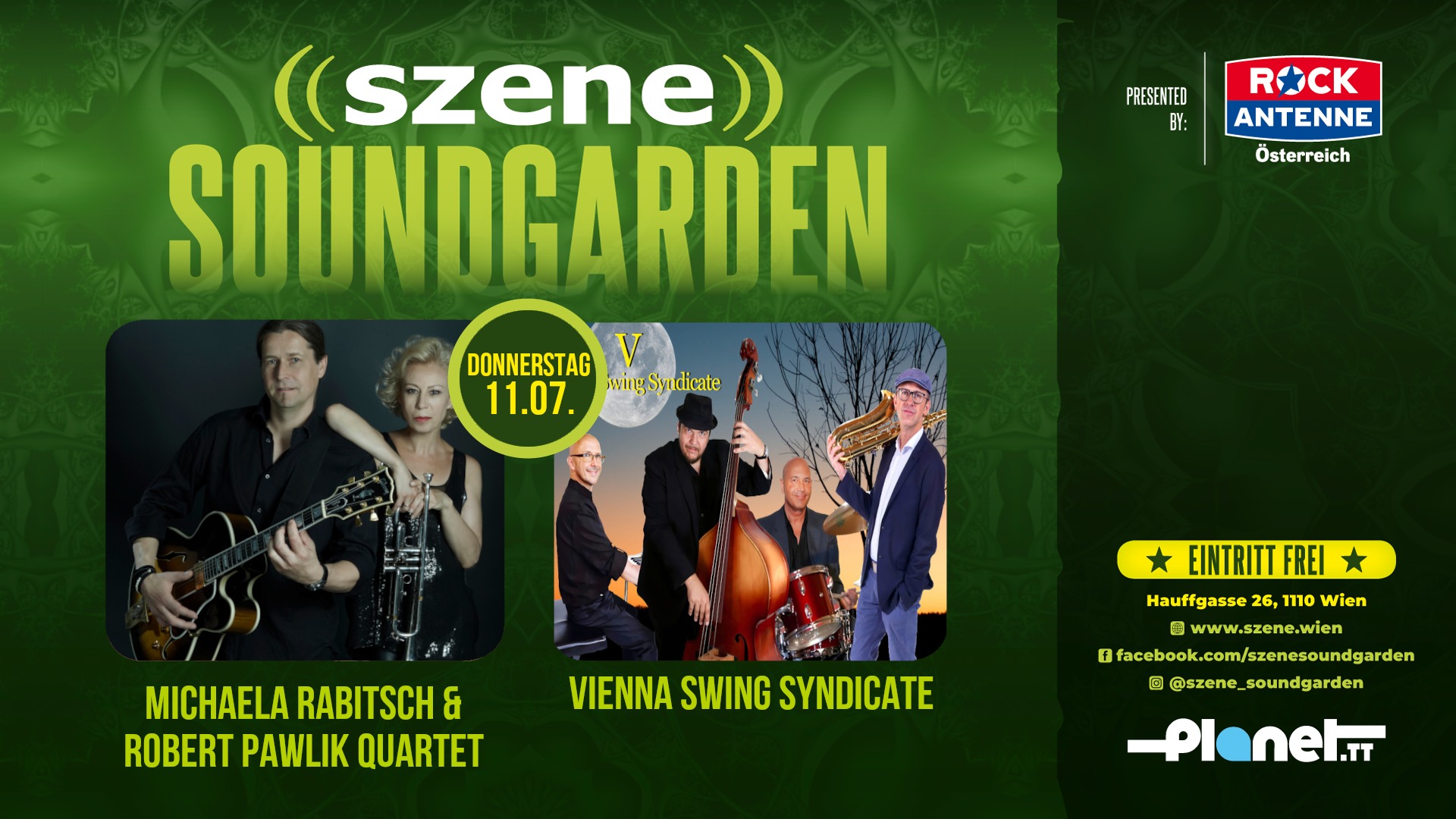 Michaela Rabitsch & Rovert Pawlik Quartet | Vienna Swing Syndicate am 11. July 2024 @ Szene Wien. Michaela Rabitsch & Rovert Pawlik Quartet | Vienna Swing Syndicate am 11. July 2024 @ Szene Wien.