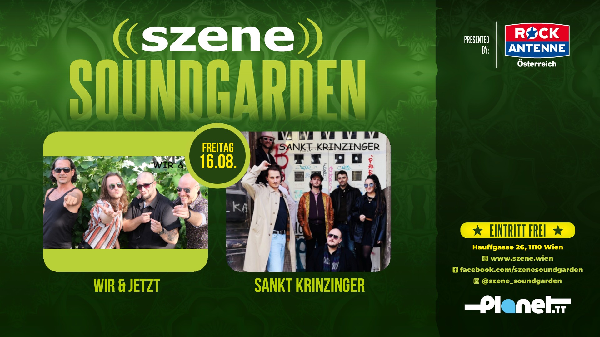 Wir & Jetzt | Sankt Krinzinger am 16. August 2024 @ Szene Wien. Wir & Jetzt | Sankt Krinzinger am 16. August 2024 @ Szene Wien.