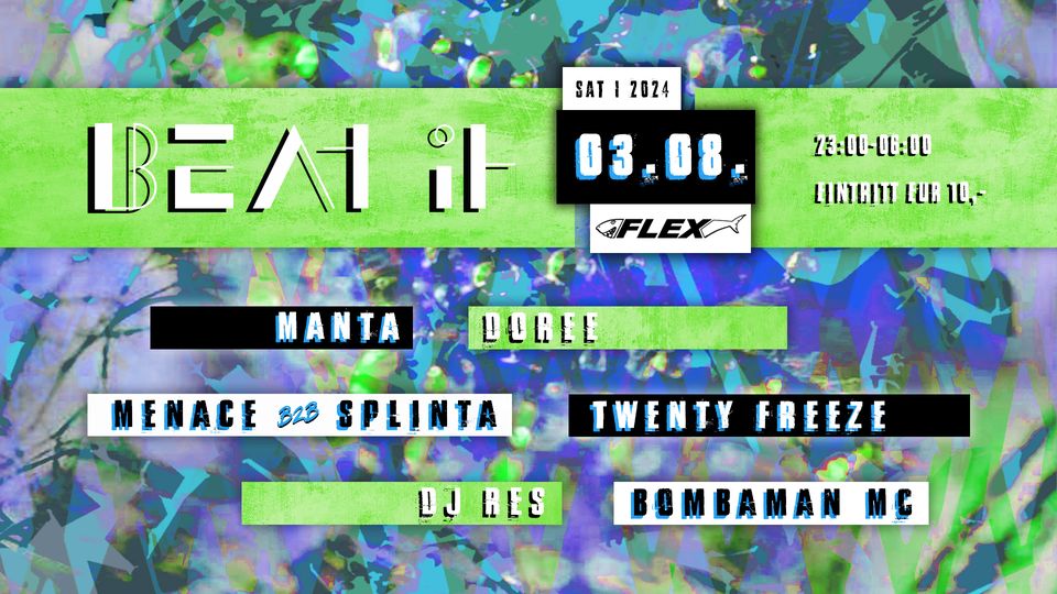 Beat It am 3. August 2024 @ Flex. Beat It am 3. August 2024 @ Flex.
