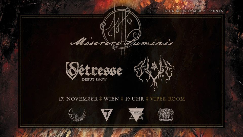 Miserere Luminis / Détresse / Givre am 17. November 2024 @ Viper Room. Miserere Luminis / Détresse / Givre am 17. November 2024 @ Viper Room.