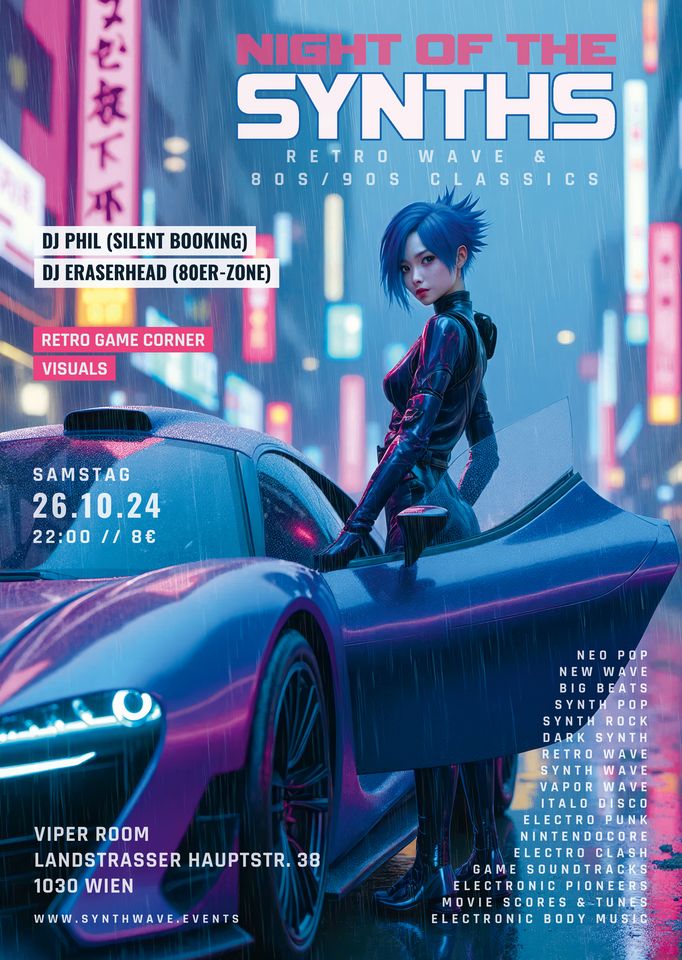 Night of the Synths am 26. October 2024 @ Viper Room. Night of the Synths am 26. October 2024 @ Viper Room.