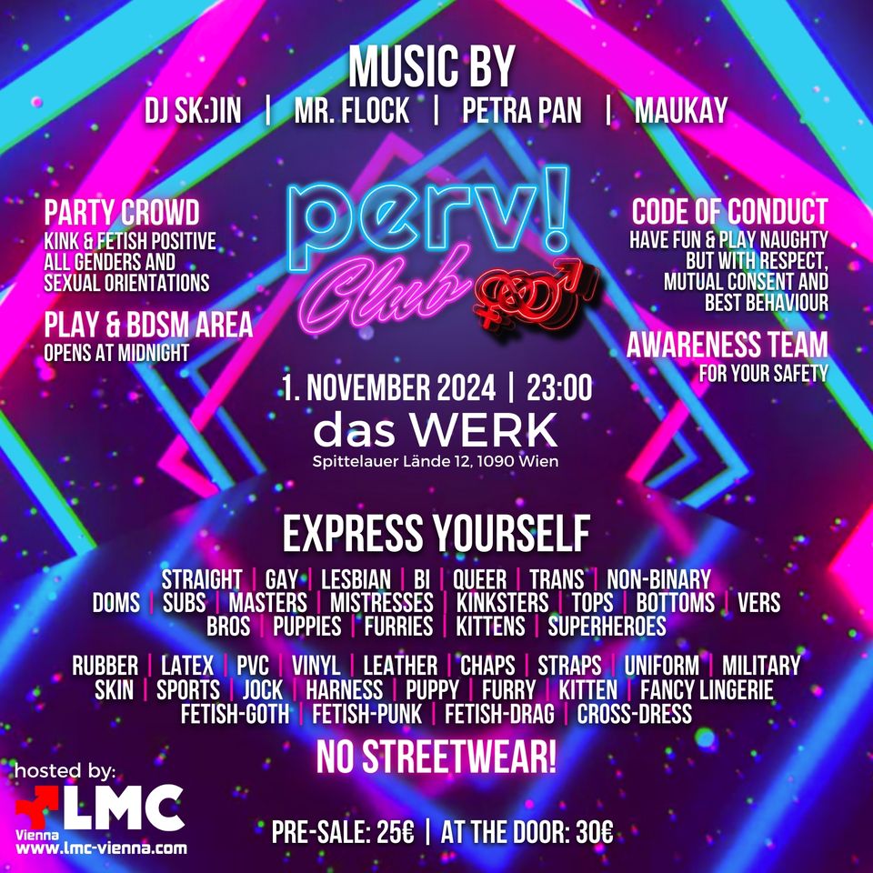 perv!Club am 1. November 2024 @ Das Werk. perv!Club am 1. November 2024 @ Das Werk.