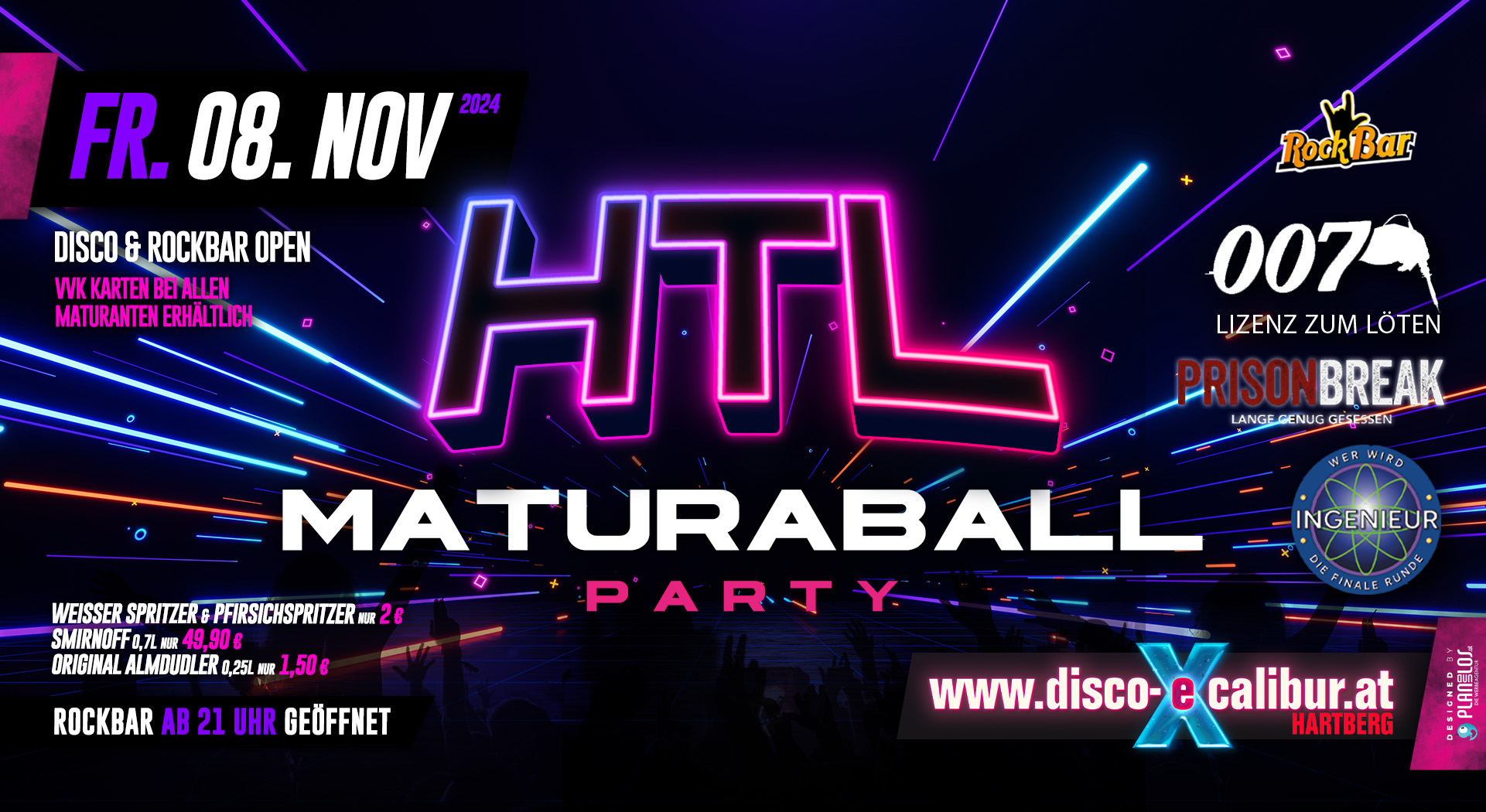 HTL Maturaball Party am 8. November 2024 @ Disco Excalibur - Hartberg. HTL Maturaball Party am 8. November 2024 @ Disco Excalibur - Hartberg.