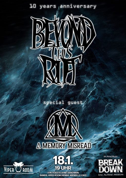 10 Jahre Beyond This Rift @ Viper Room, Wien · 18.01.2025 · Volume Events