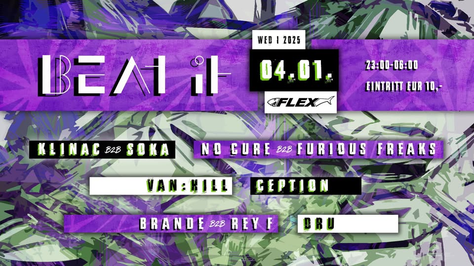 Beat It am 4. January 2025 @ Flex. Beat It am 4. January 2025 @ Flex.