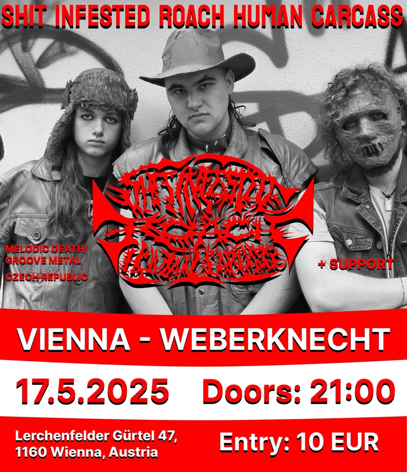 Shit Infested Roach Human Carcass am 17. May 2025 @ Weberknecht. Shit Infested Roach Human Carcass am 17. May 2025 @ Weberknecht.