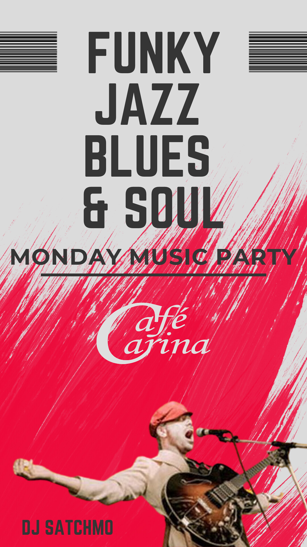 FUNKY JAZZ BLUES & SOUL: MONDAY MUSIC PARTY am 18. September 2023 @ Café Carina. FUNKY JAZZ BLUES & SOUL: MONDAY MUSIC PARTY am 18. September 2023 @ Café Carina.