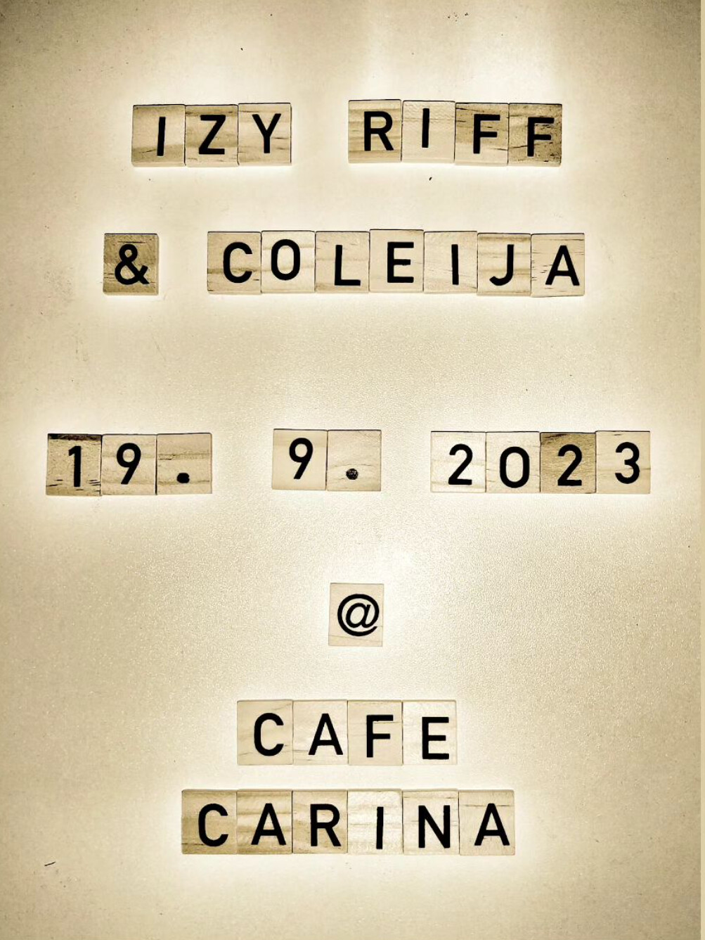 COLEIJA / IZY RIFF am 19. September 2023 @ Café Carina.