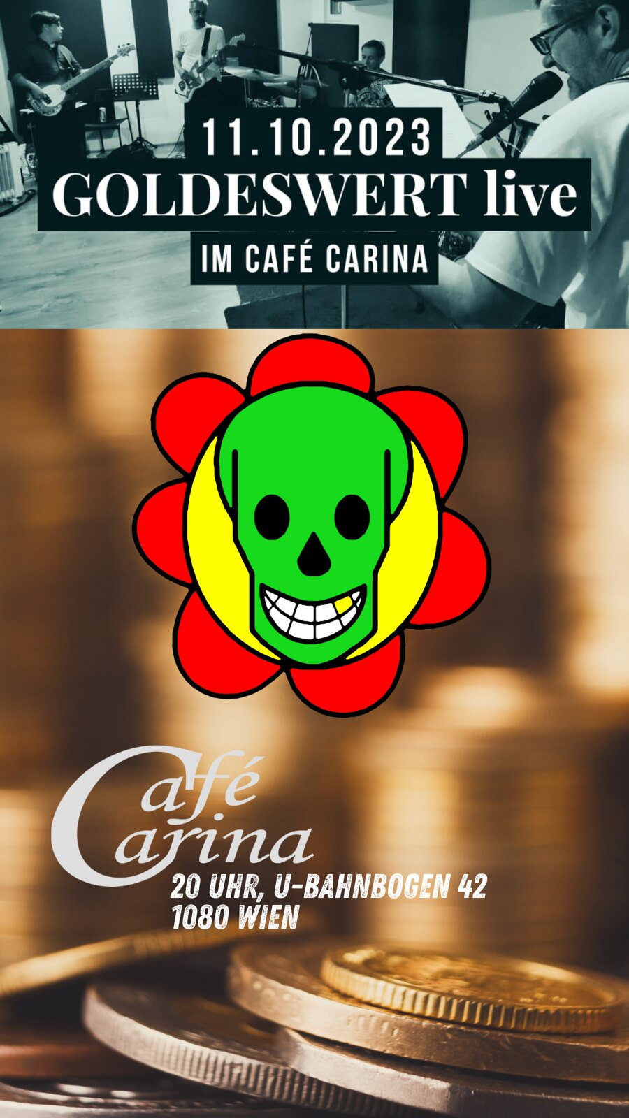 GOLDESWERT am 11. October 2023 @ Café Carina. GOLDESWERT am 11. October 2023 @ Café Carina.