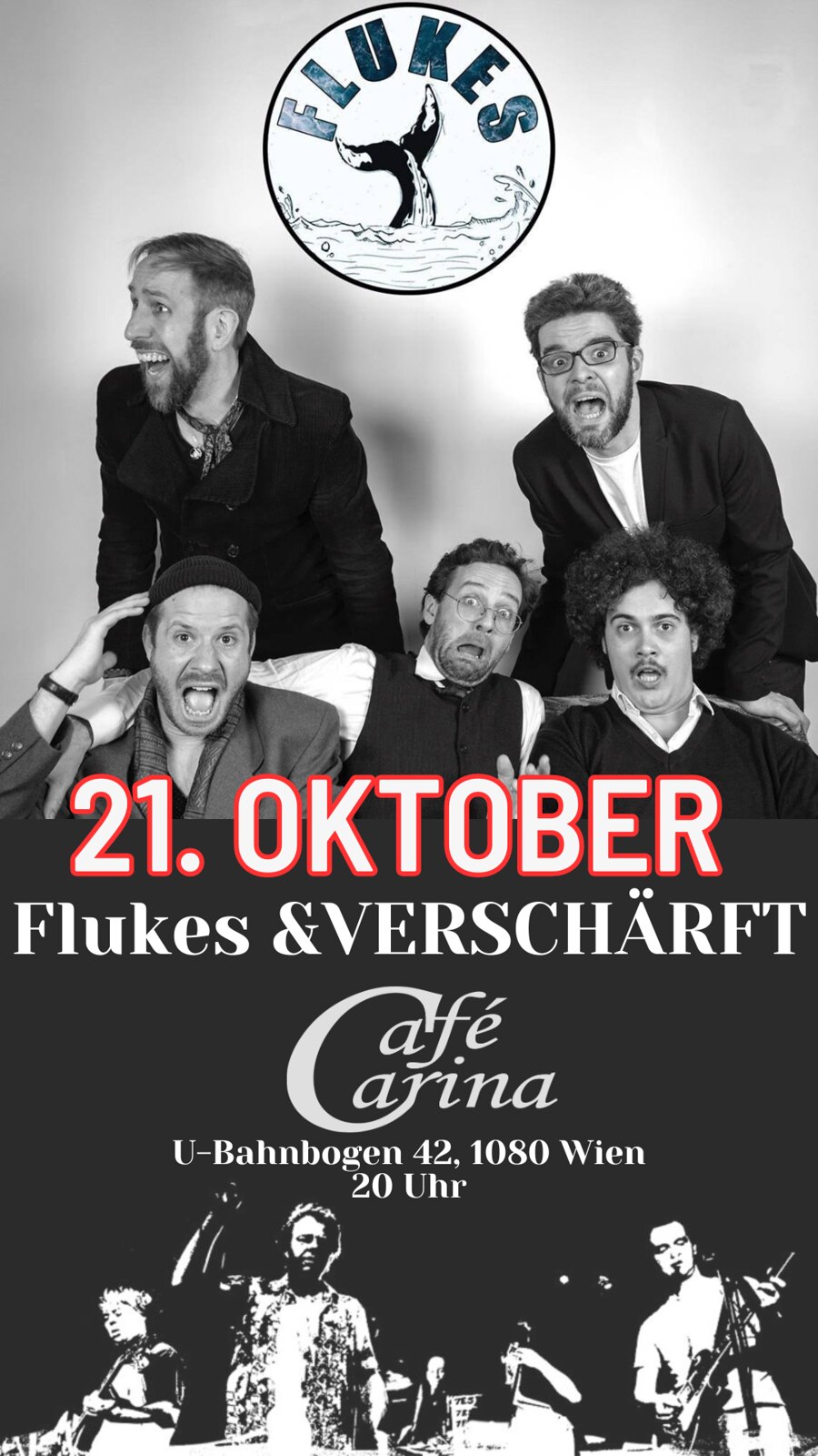 FLUKES & VERSCHÄRFT am 21. October 2023 @ Café Carina. FLUKES & VERSCHÄRFT am 21. October 2023 @ Café Carina.
