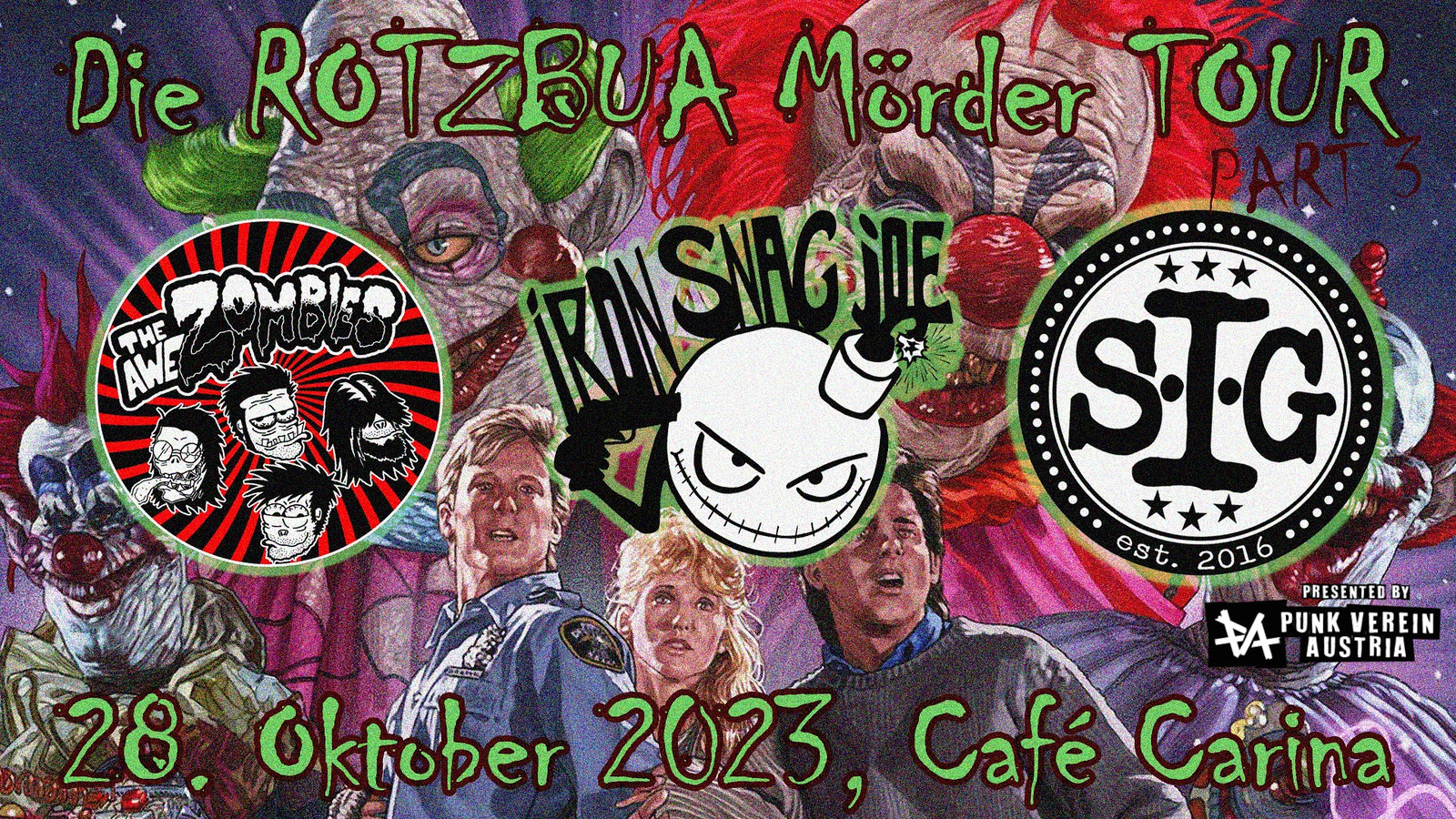 DIE ROTZBUA MÖRDER TOUR am 28. October 2023 @ Café Carina. DIE ROTZBUA MÖRDER TOUR am 28. October 2023 @ Café Carina.