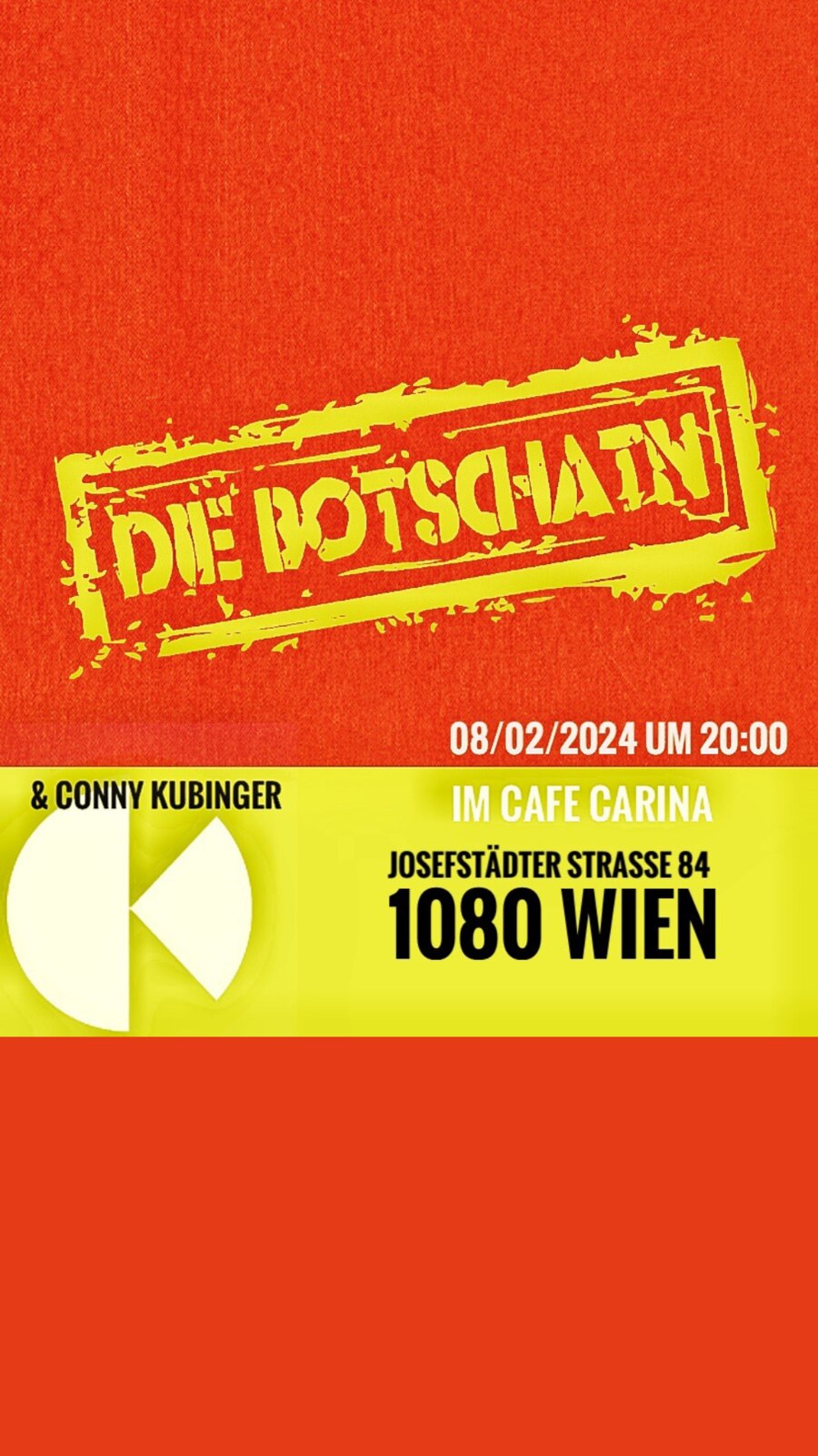 Die Botschatn & Conny Kubinger am 8. February 2024 @ Café Carina. Die Botschatn & Conny Kubinger am 8. February 2024 @ Café Carina.