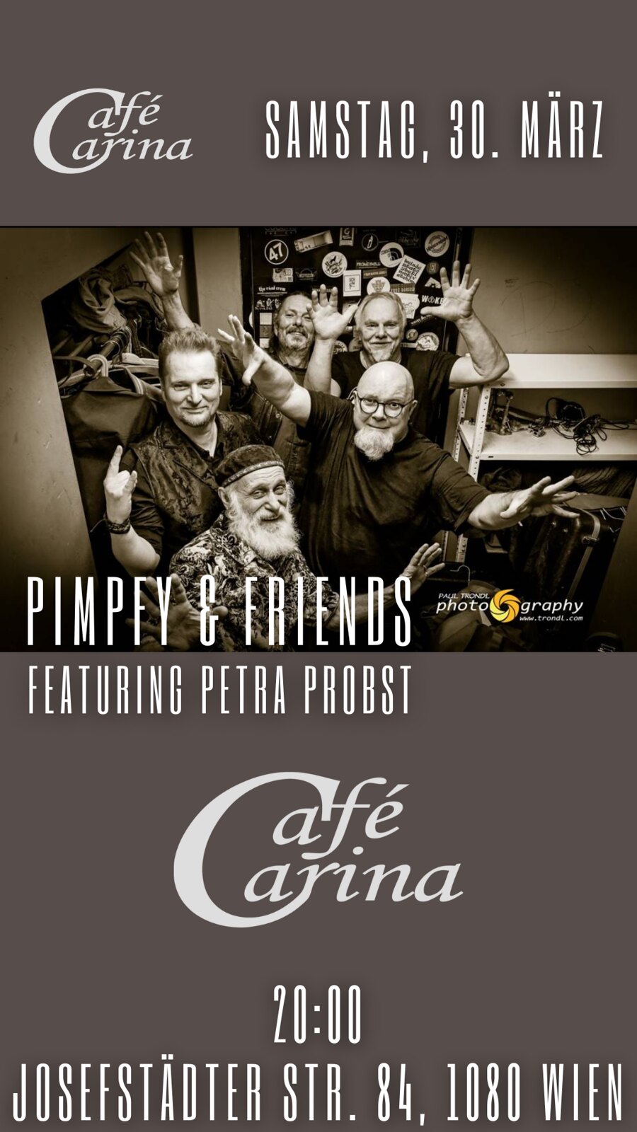 Pimpfy und Friends featuring Petra Probst am 30. March 2024 @ Café Carina.