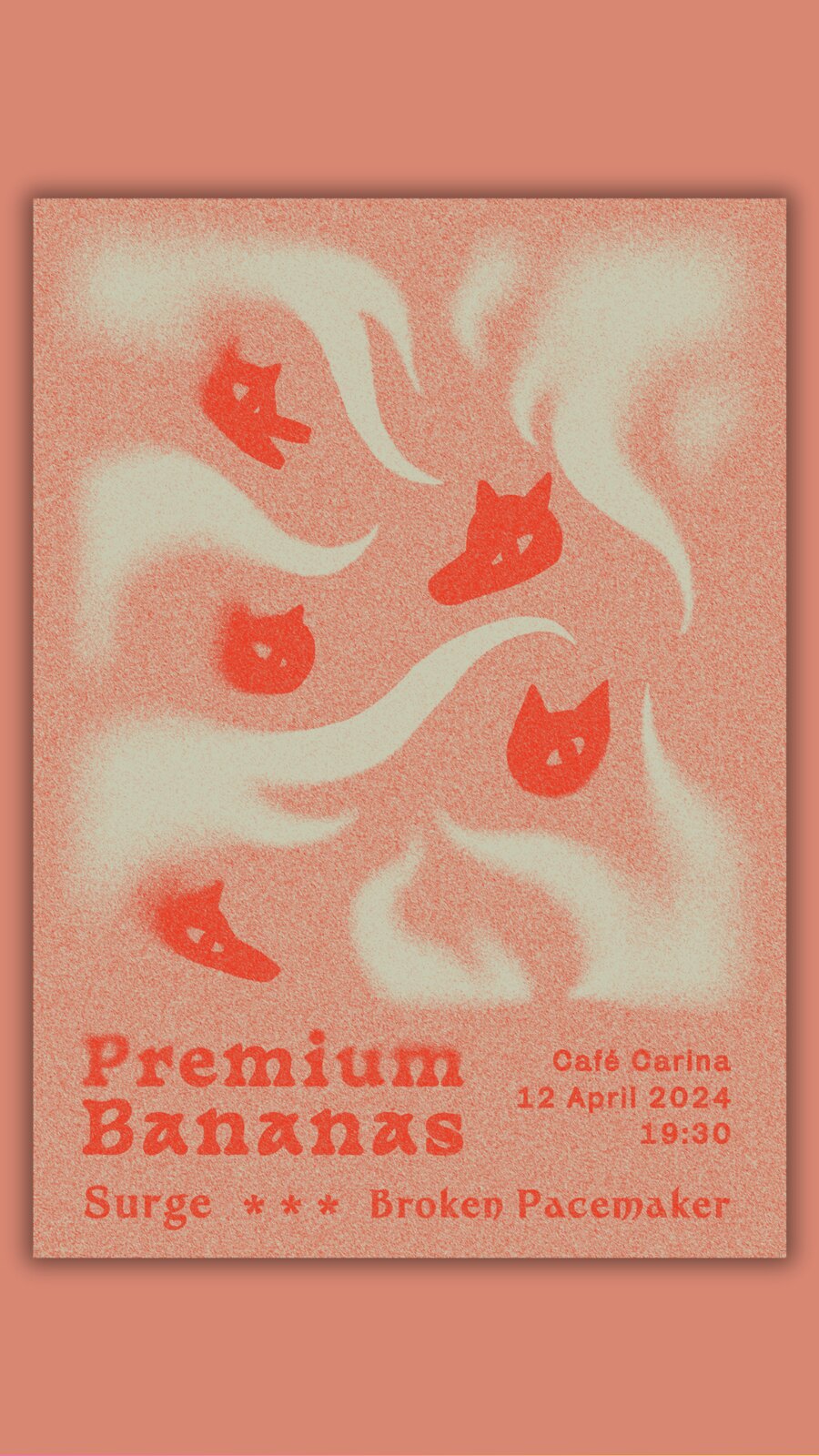 Premium Bananas | Surge | Broken Pacemaker am 12. April 2024 @ Café Carina. Premium Bananas | Surge | Broken Pacemaker am 12. April 2024 @ Café Carina.