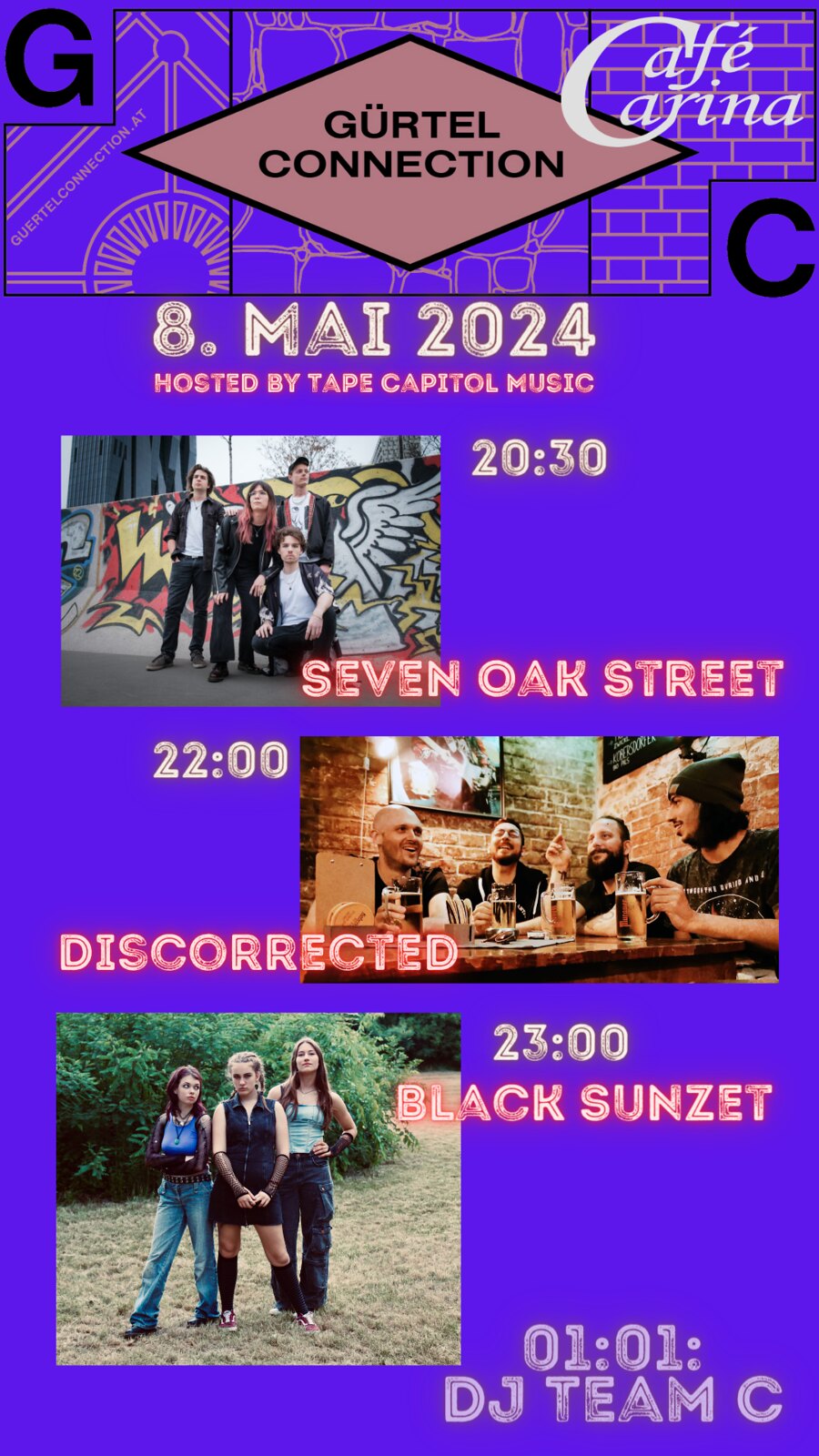 Gürtel Connection #14 am 8. May 2024 @ Café Carina. Gürtel Connection #14 am 8. May 2024 @ Café Carina.
