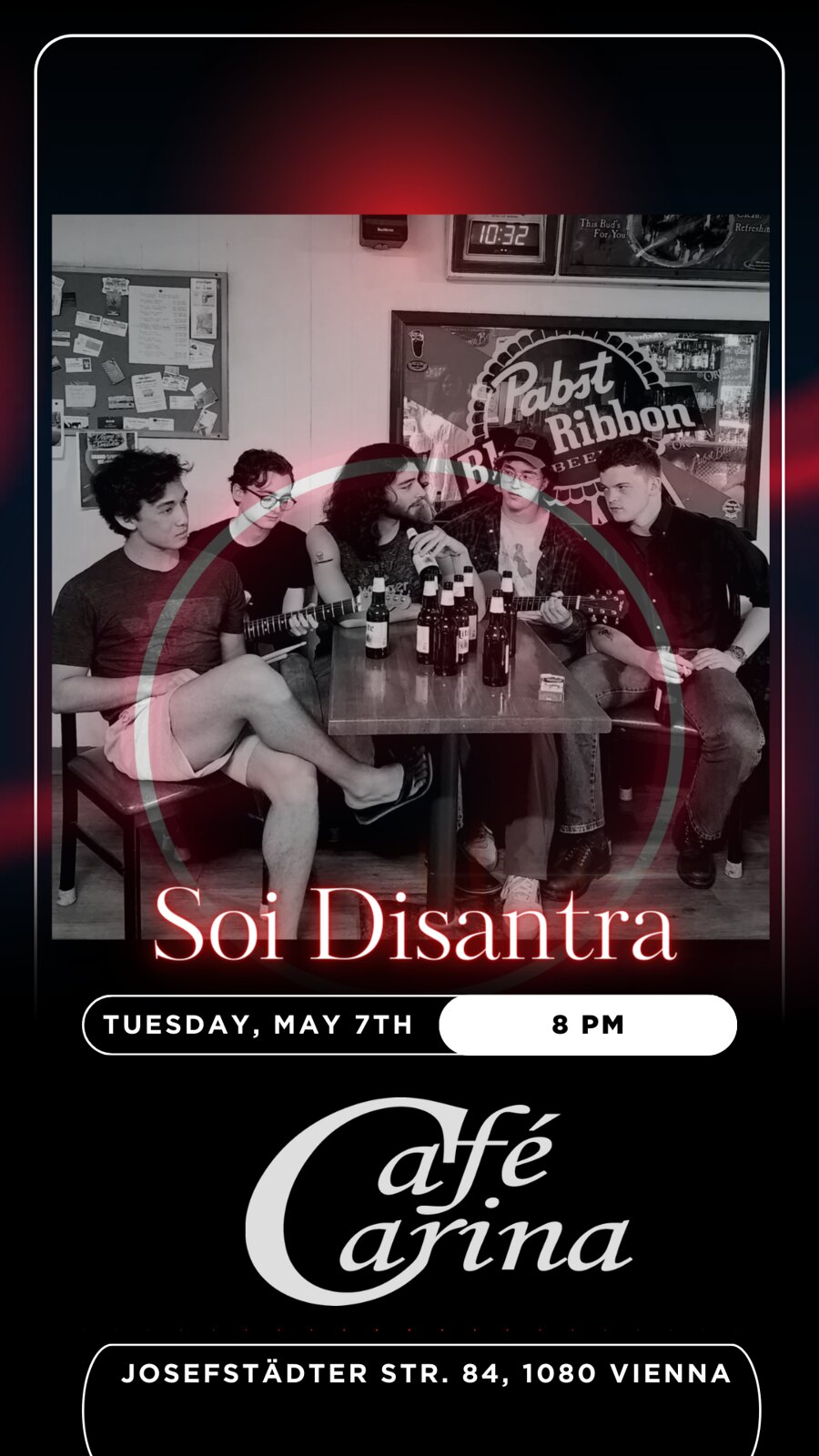 Soi DisantraI am 7. May 2024 @ Café Carina. Soi DisantraI am 7. May 2024 @ Café Carina.
