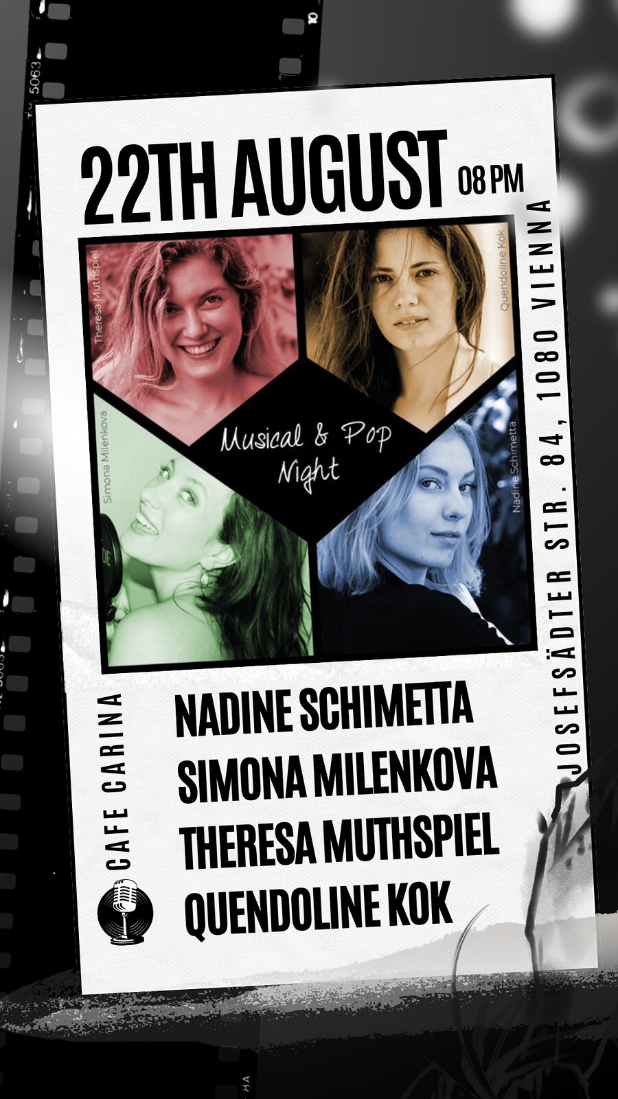Musical & Pop Night am 22. August 2024 @ Café Carina. Musical & Pop Night am 22. August 2024 @ Café Carina.