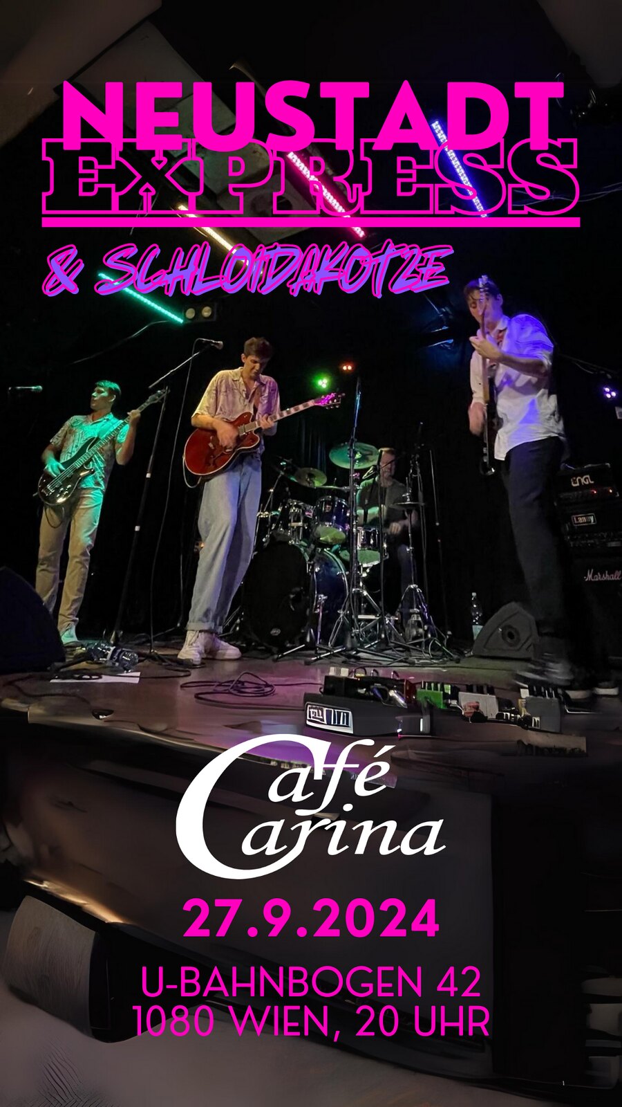 Neustadt Express | SCHLOIDAKOTZE am 27. September 2024 @ Café Carina. Neustadt Express | SCHLOIDAKOTZE am 27. September 2024 @ Café Carina.