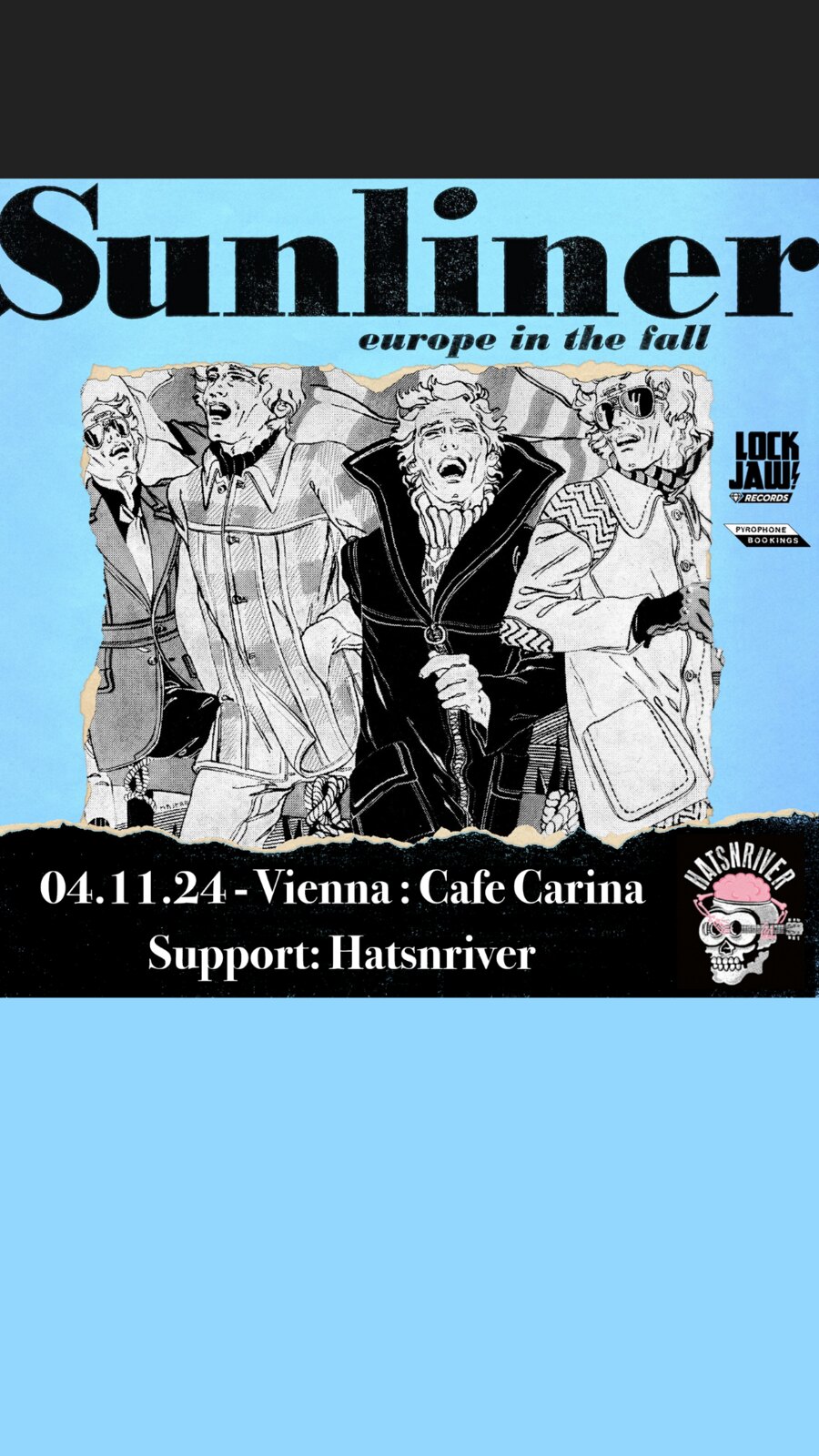 Sunliner (uk) | hatsnriver (at) am 4. November 2024 @ Café Carina. Sunliner (uk) | hatsnriver (at) am 4. November 2024 @ Café Carina.
