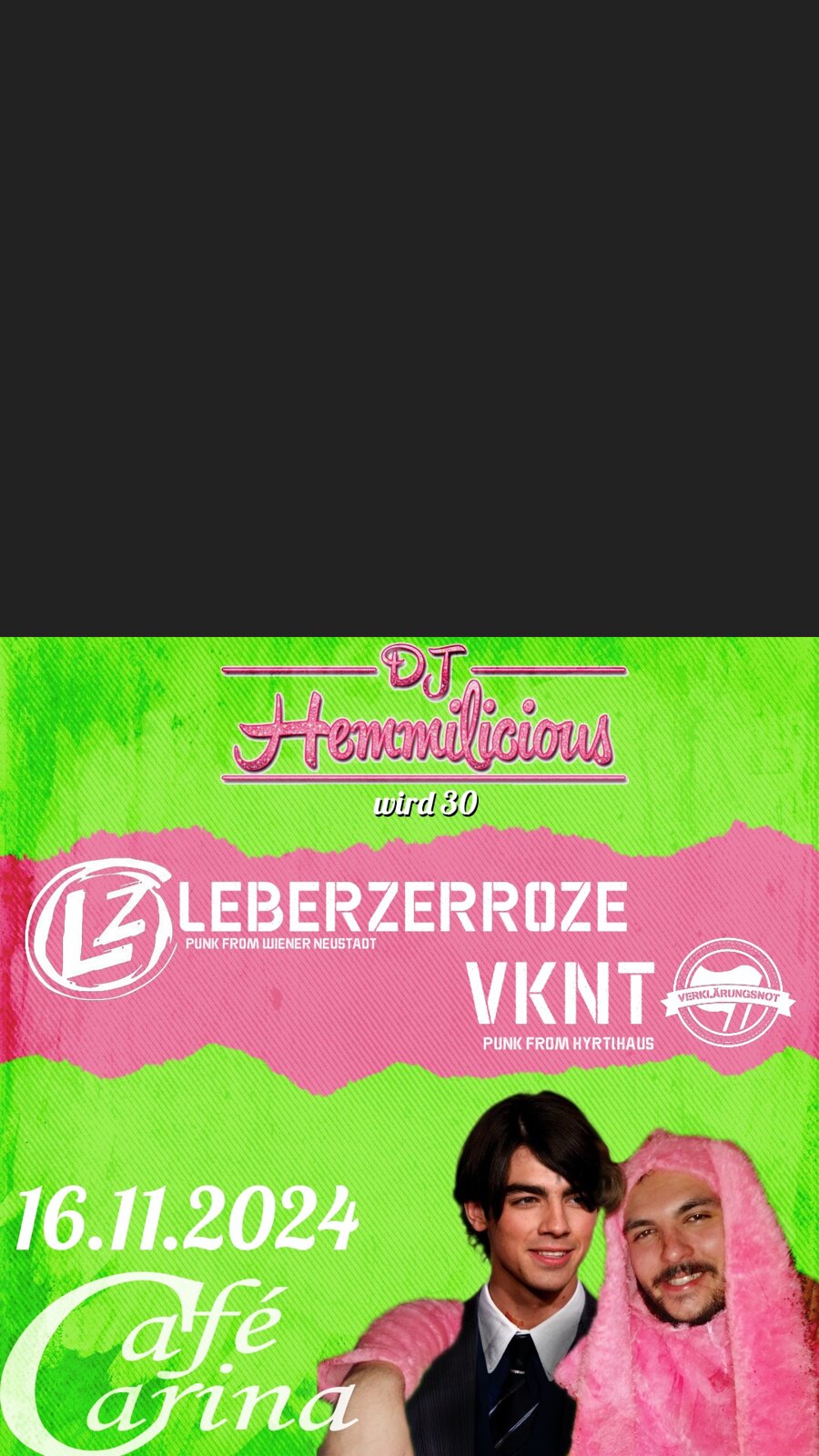Dj Hemmilicious wird 30 am 16. November 2024 @ Café Carina. Dj Hemmilicious wird 30 am 16. November 2024 @ Café Carina.