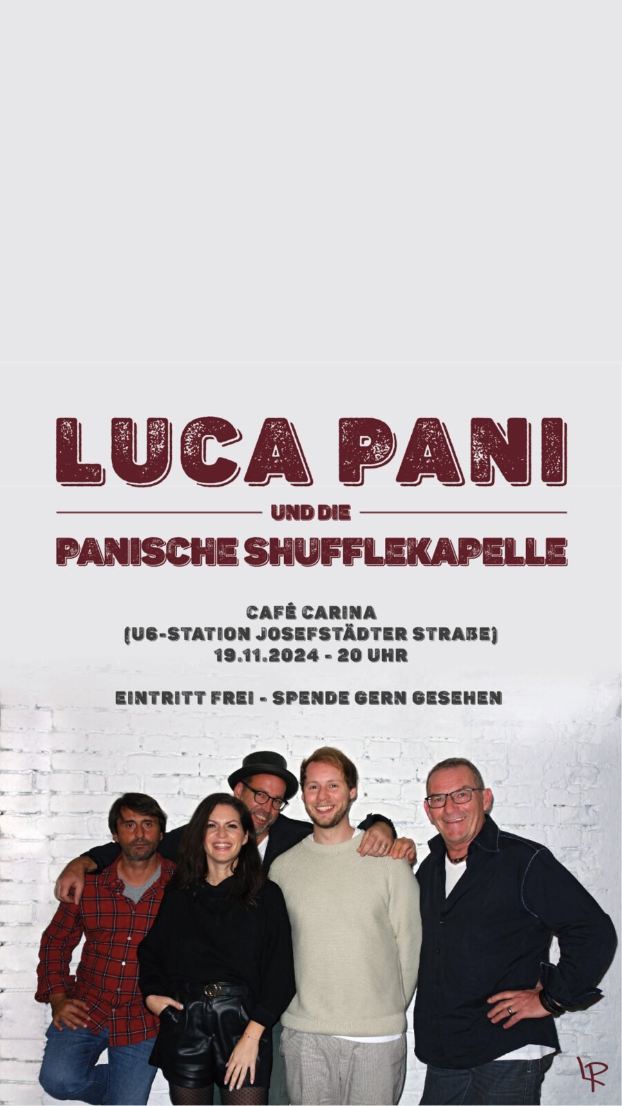 Luca Pani Und Die Panische Shufflekapelle am 19. November 2024 @ Café Carina. Luca Pani Und Die Panische Shufflekapelle am 19. November 2024 @ Café Carina.