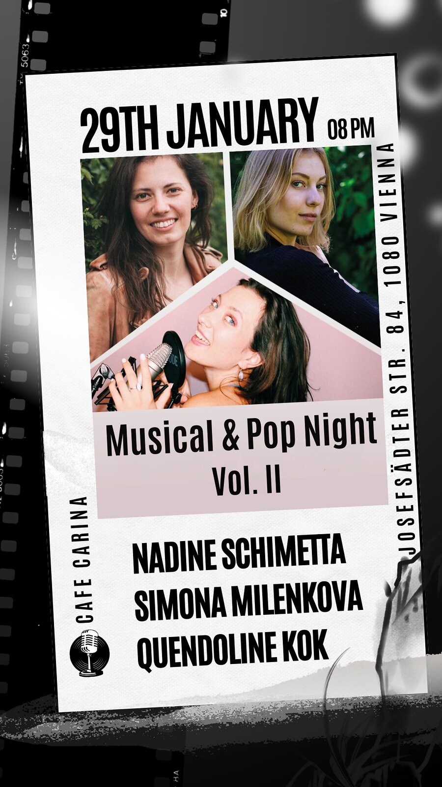 Musical & Pop Night am 29. January 2025 @ Café Carina. Musical & Pop Night am 29. January 2025 @ Café Carina.