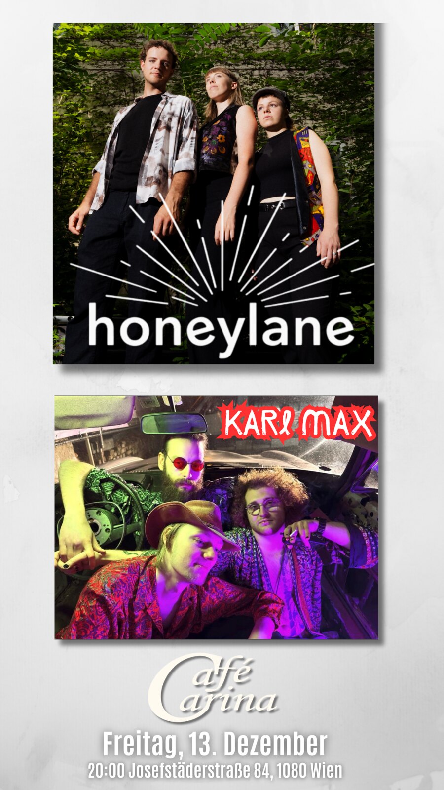 Karl Max | _honeylane_ am 13. December 2024 @ Café Carina. Karl Max | _honeylane_ am 13. December 2024 @ Café Carina.