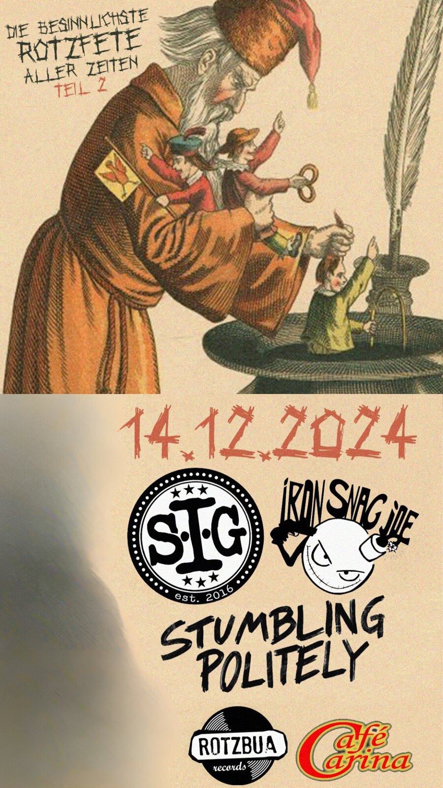 Stumbling Politely, Iron Snag Joe und S.I.G am 14. December 2024 @ Café Carina. Stumbling Politely, Iron Snag Joe und S.I.G am 14. December 2024 @ Café Carina.