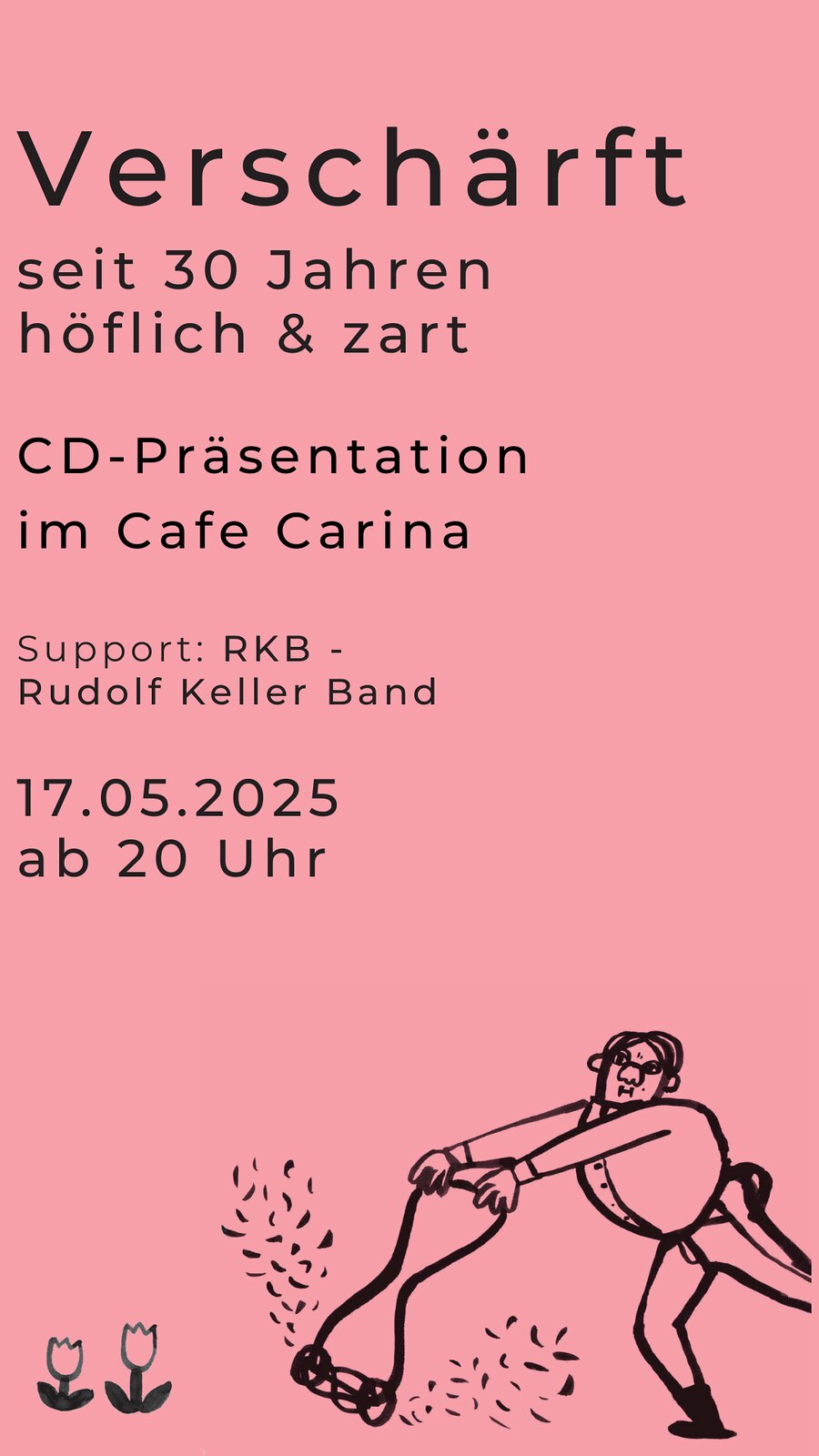 Verscharft am 17. May 2025 @ Café Carina. Verscharft am 17. May 2025 @ Café Carina.