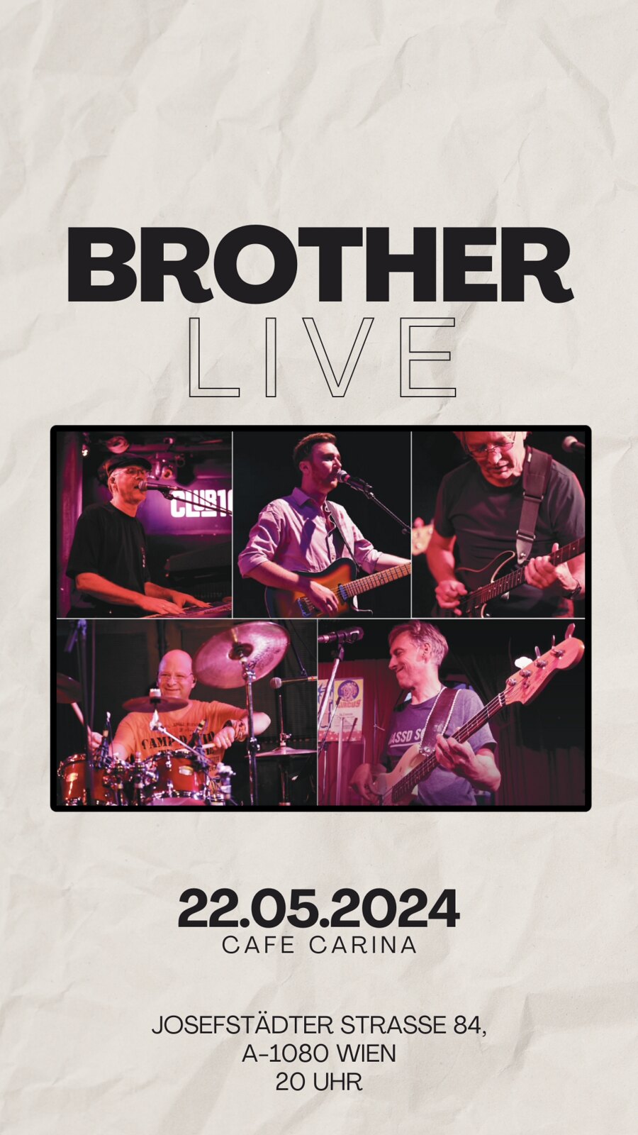 Brother am 22. May 2025 @ Café Carina. Brother am 22. May 2025 @ Café Carina.
