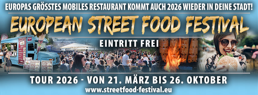 European Street Food Festival 2026 am 11. April 2026 @ St. Johann in Tirol - Nothegger Parkplatz.