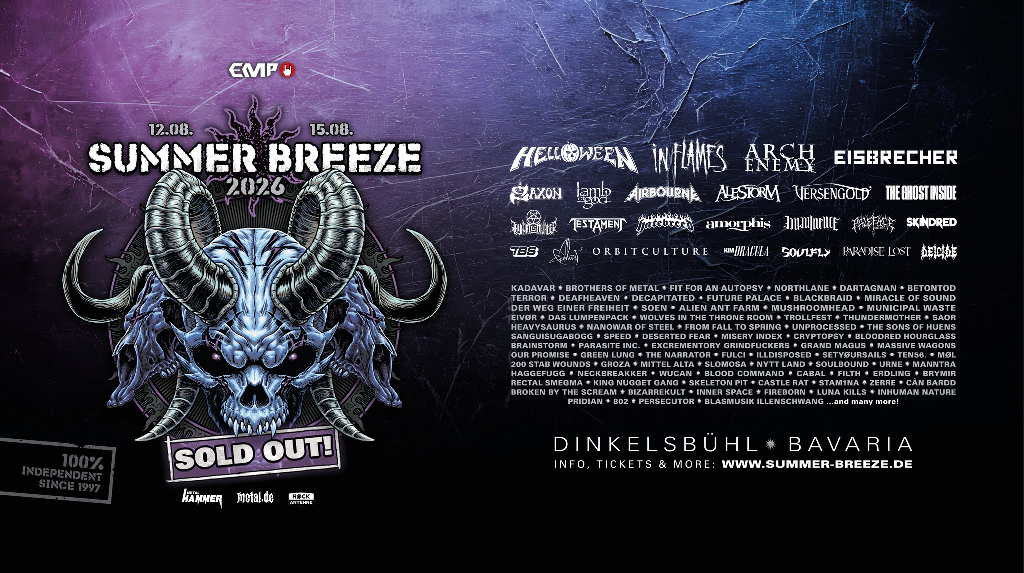 SUMMER BREEZE Open Air 2026 am 12. August 2026 @ Dinkelsbühl.