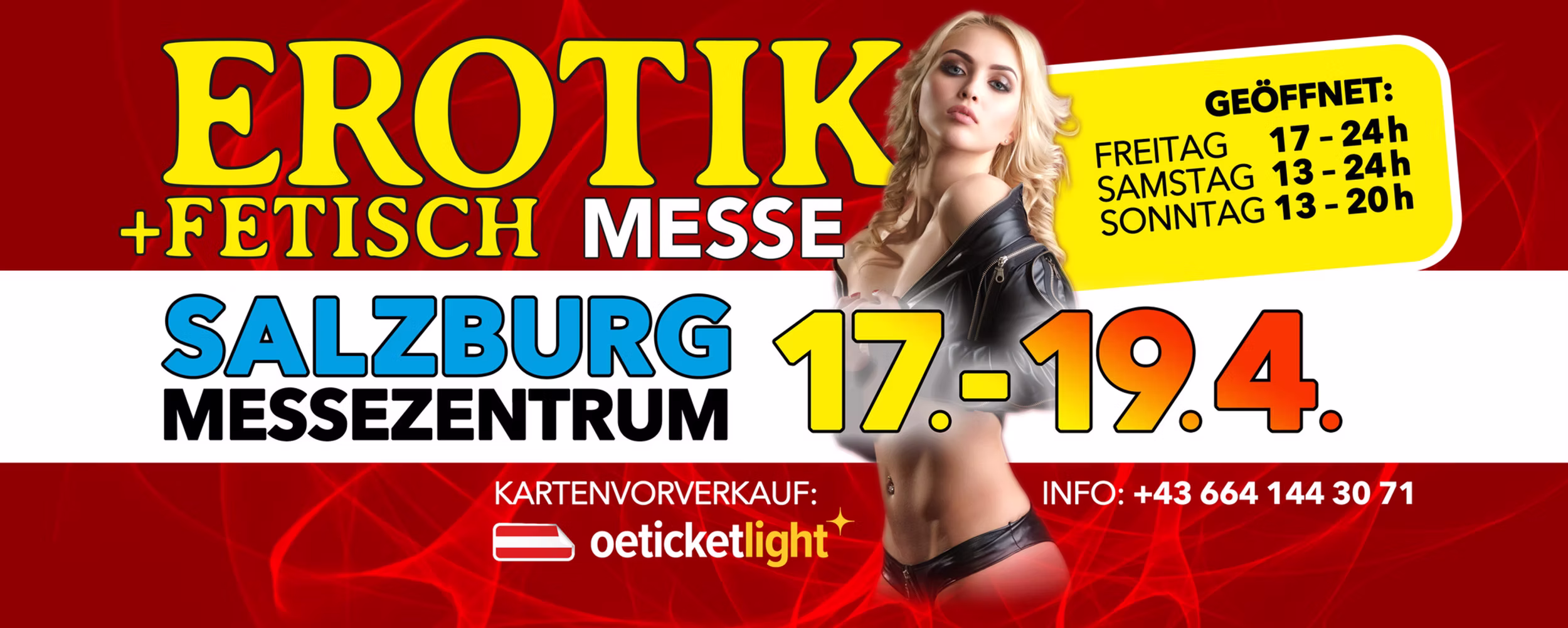 Erotikmesse Salzburg 2026 am 17. April 2026 @ Messezentrum Salzburg.