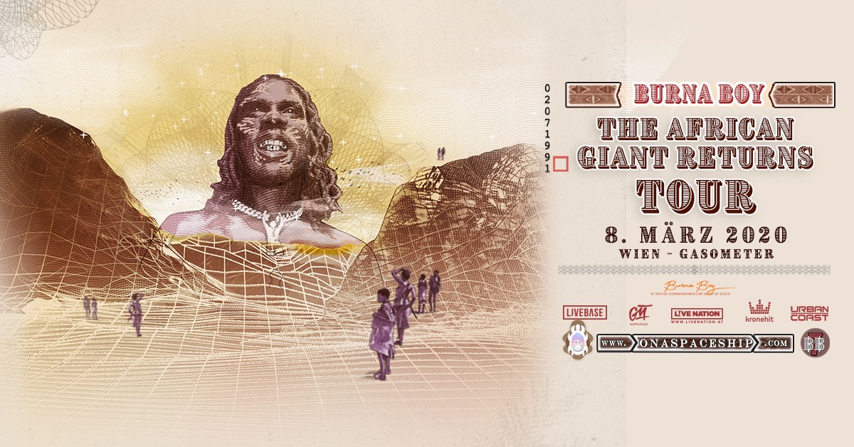 Burna Boy am 8. March 2020 @ Raiffeisen Halle (früher: Planet.tt Gasometer).