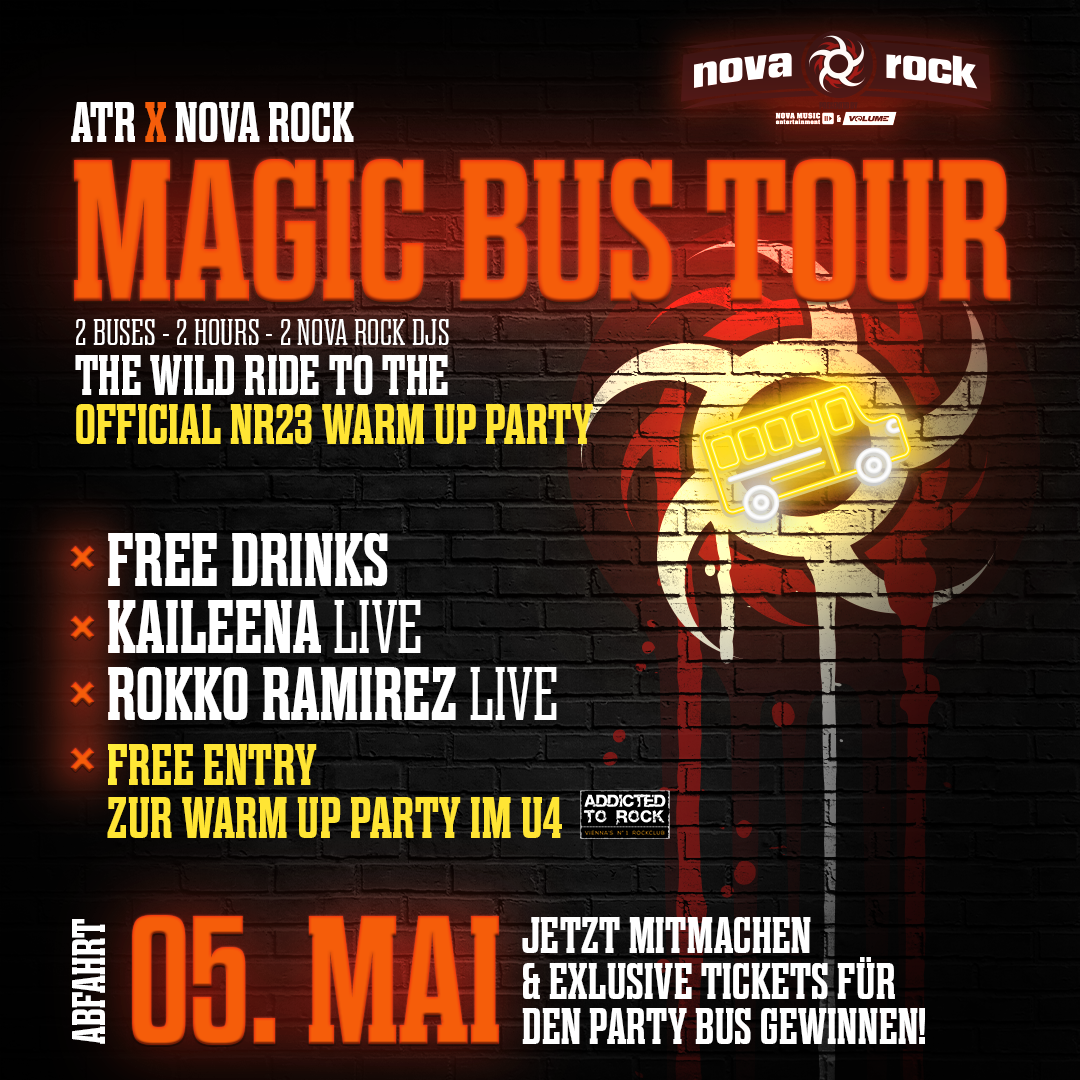 Nova Rock Magic Bus Tour + ATR X NOVA ROCK WARMUP am 5. May 2023 @ Wien.
