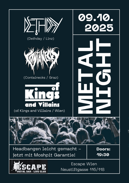 Containecks am 9. October 2025 @ Escape Metalcorner.