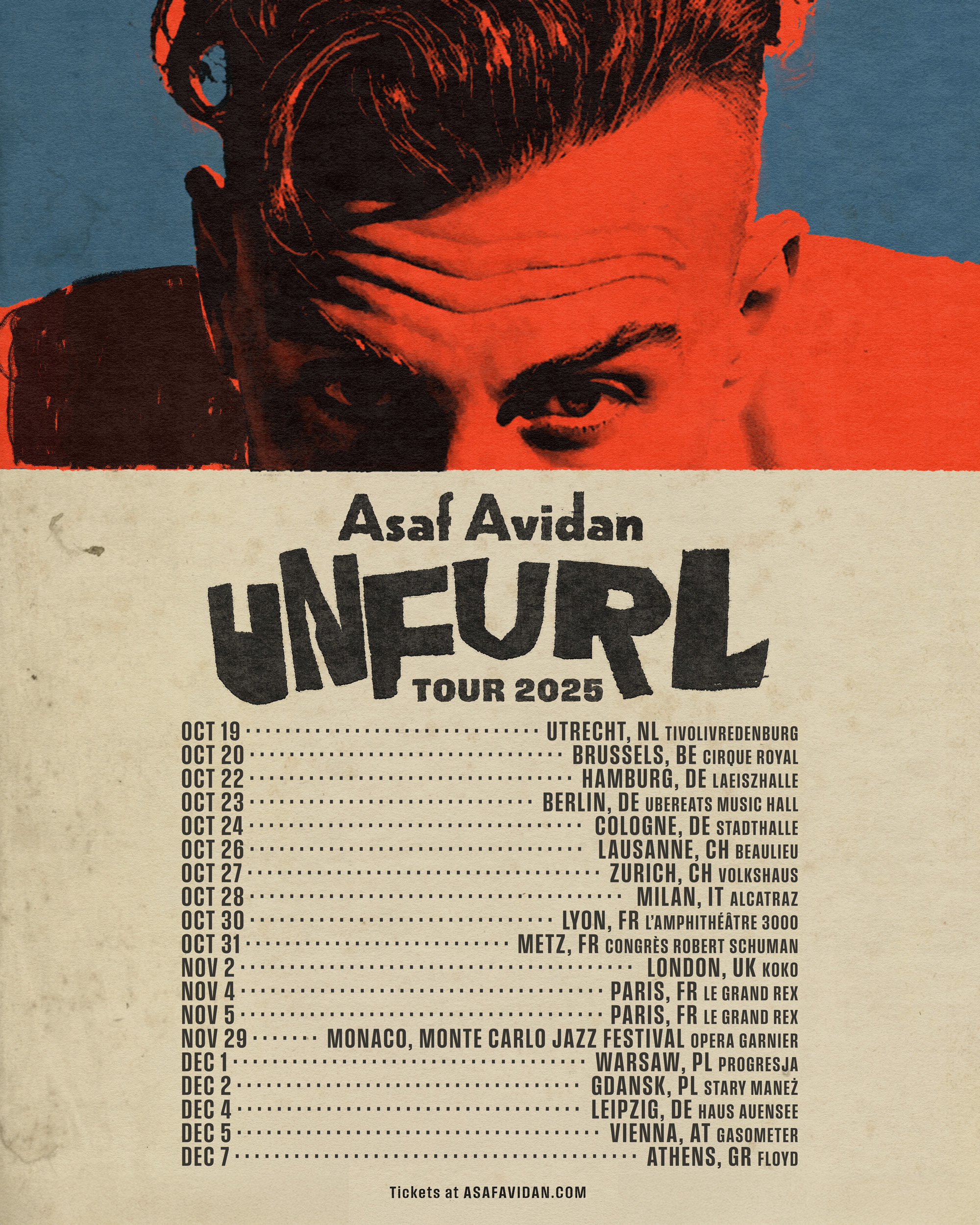 Asaf Avidan am 5. December 2025 @ Raiffeisen Halle im Gasometer. Asaf Avidan am 5. December 2025 @ Raiffeisen Halle im Gasometer.