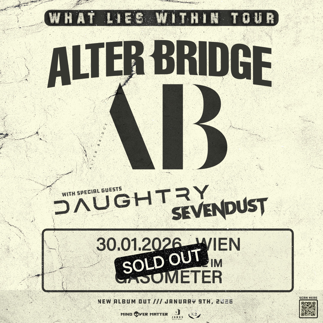 Alter Bridge am 30. January 2026 @ Raiffeisen Halle im Gasometer. Alter Bridge am 30. January 2026 @ Raiffeisen Halle im Gasometer.
