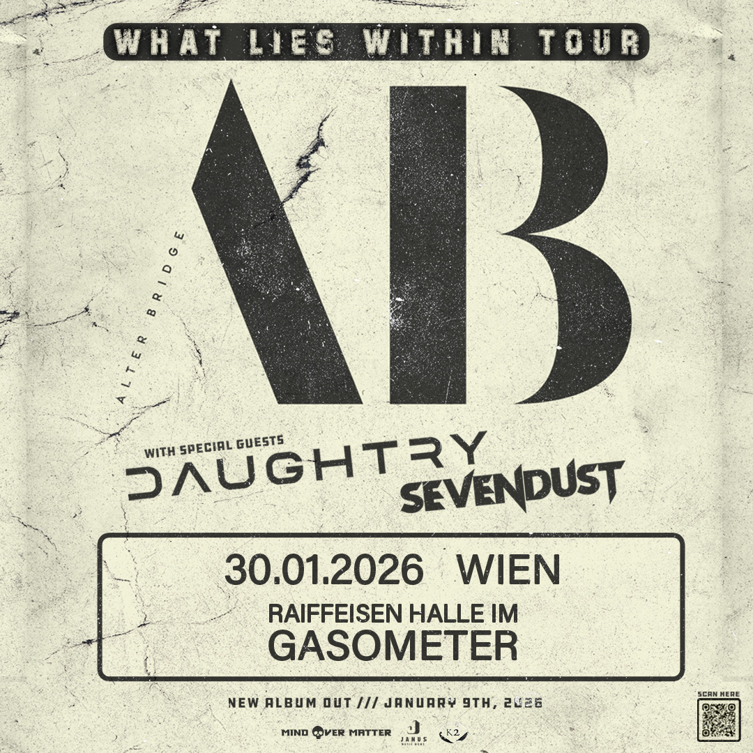 Alter Bridge am 30. January 2026 @ Raiffeisen Halle im Gasometer. Alter Bridge am 30. January 2026 @ Raiffeisen Halle im Gasometer.
