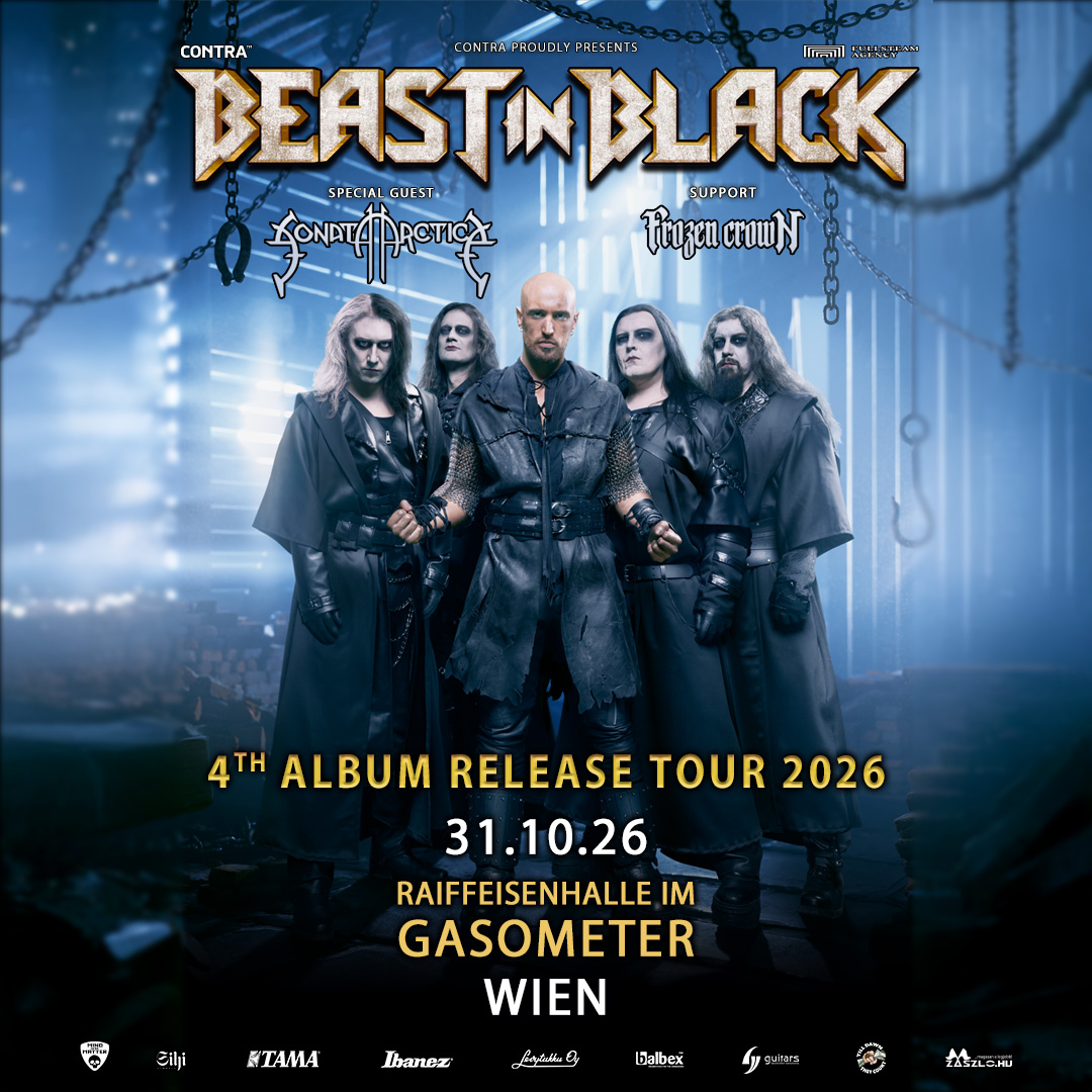 Beast In Black am 31. October 2026 @ Raiffeisen Halle im Gasometer. Beast In Black am 31. October 2026 @ Raiffeisen Halle im Gasometer.
