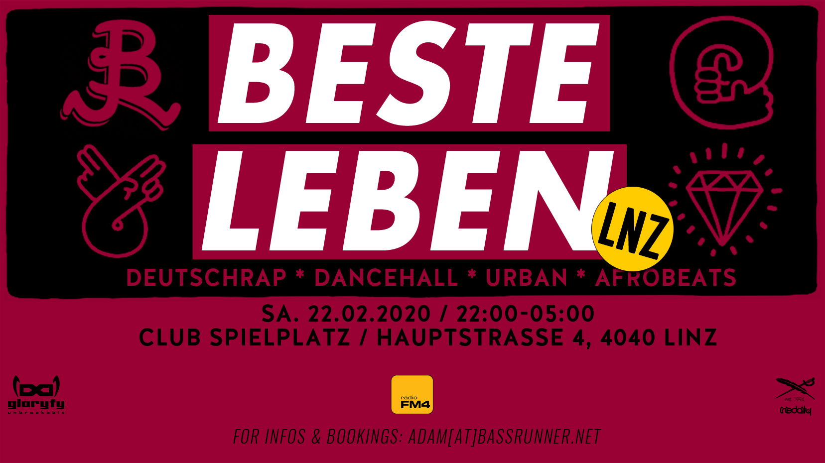 BESTE LEBEN - LNZ - Deutschrap * Dancehall * Urban * am 22. February 2020 @ Club Spielplatz.